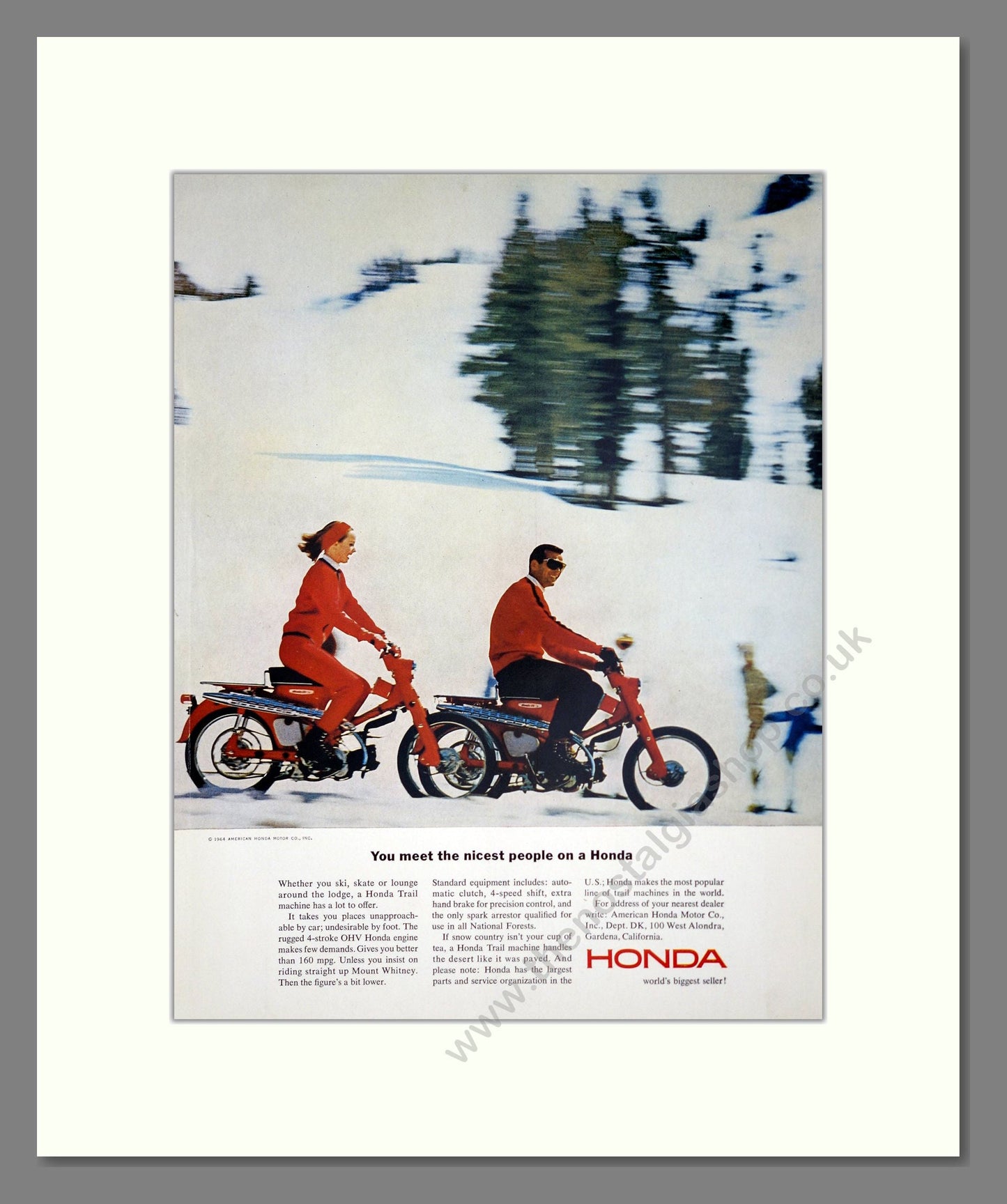 Honda - You Meet The Nicest People On A Honda. Vintage Advert 1965 (ref AD303394)