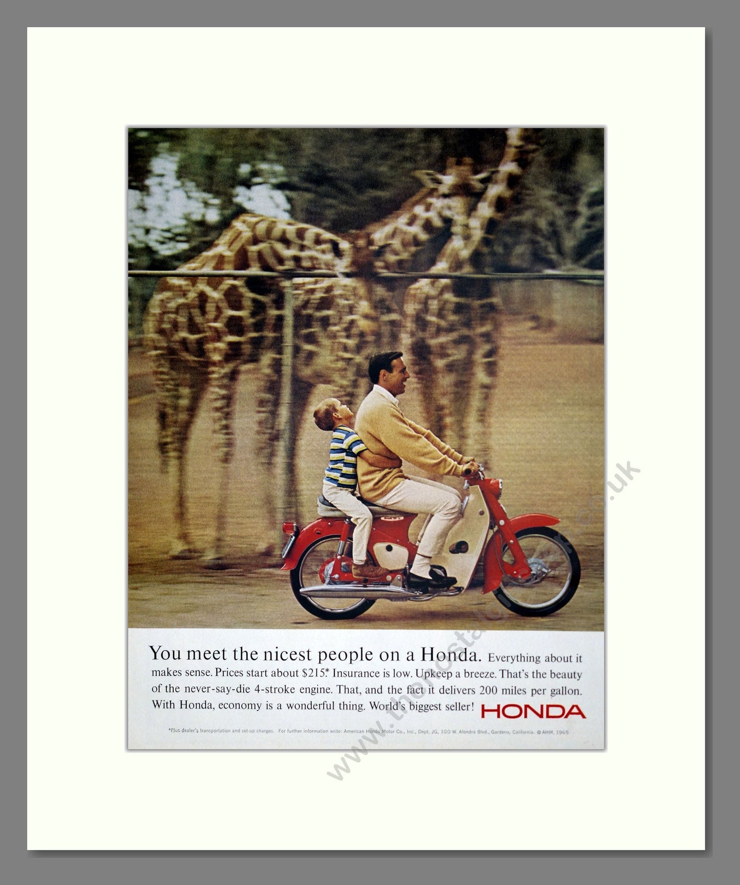 Honda - You Meet The Nicest People On A Honda. Vintage Advert 1965 (ref AD303397)
