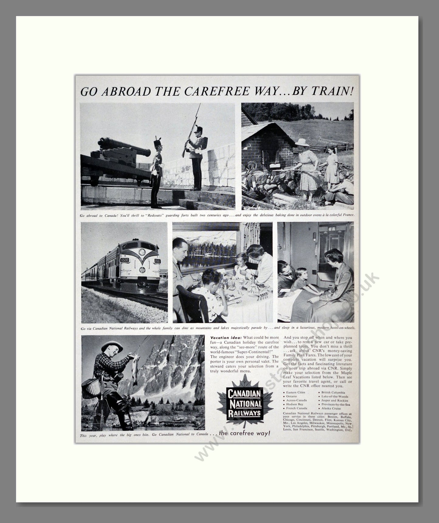 Canadian National Railway - Go The Carefree Way. Vintage Advert 1956 (ref AD303369)