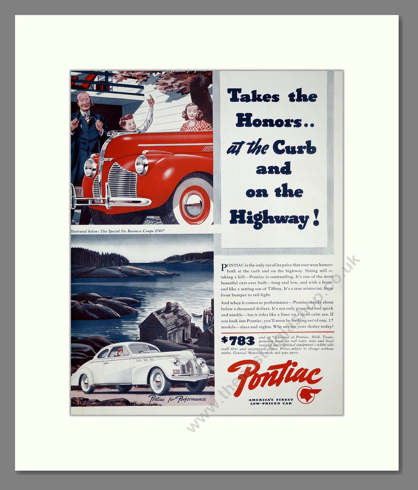 Pontiac - Takes The Honours. Vintage Advert 1939 (ref AD303272)