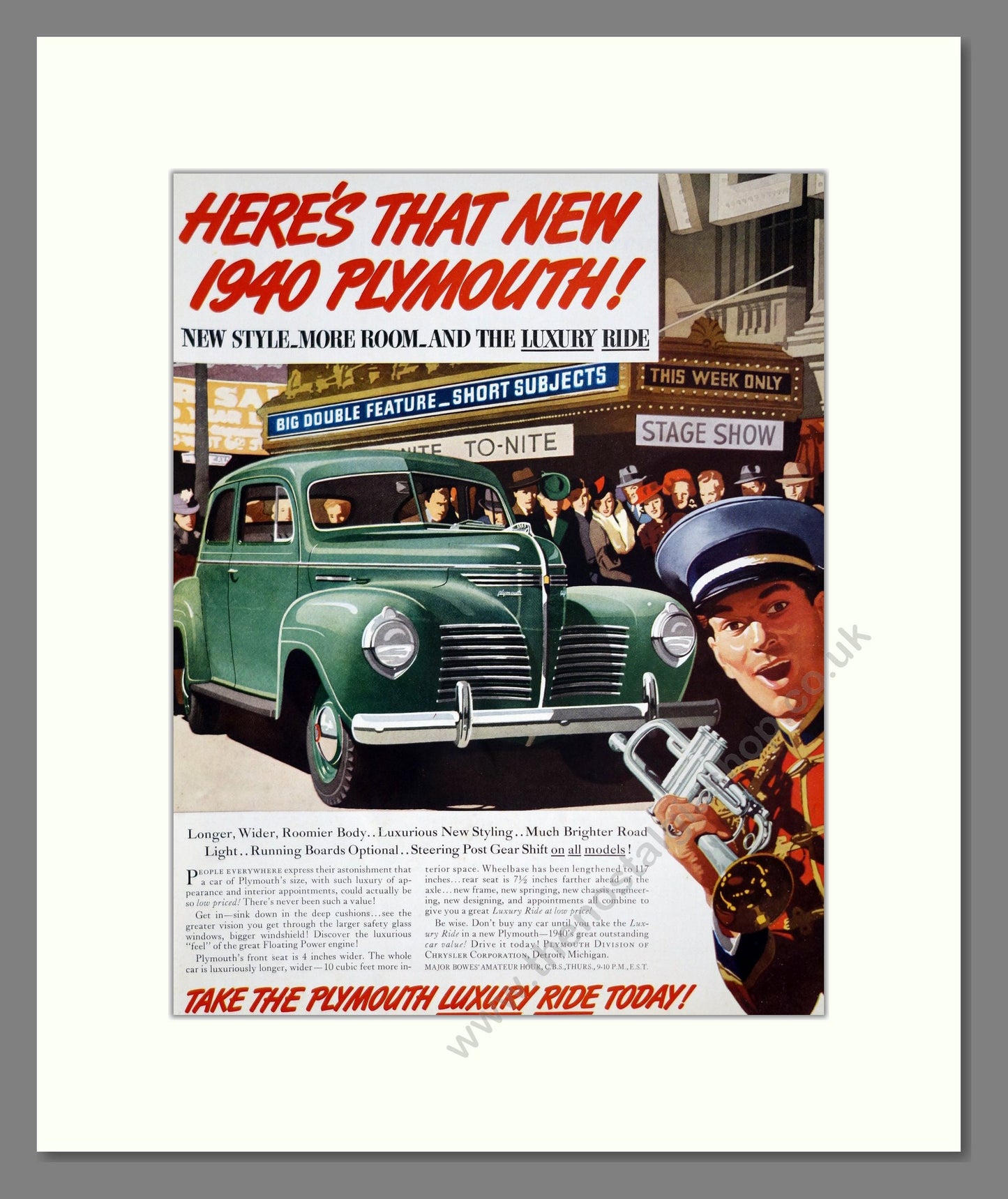 Plymouth - Here's That New 1940 Plymouth. Vintage Advert 1939 (ref AD303296)