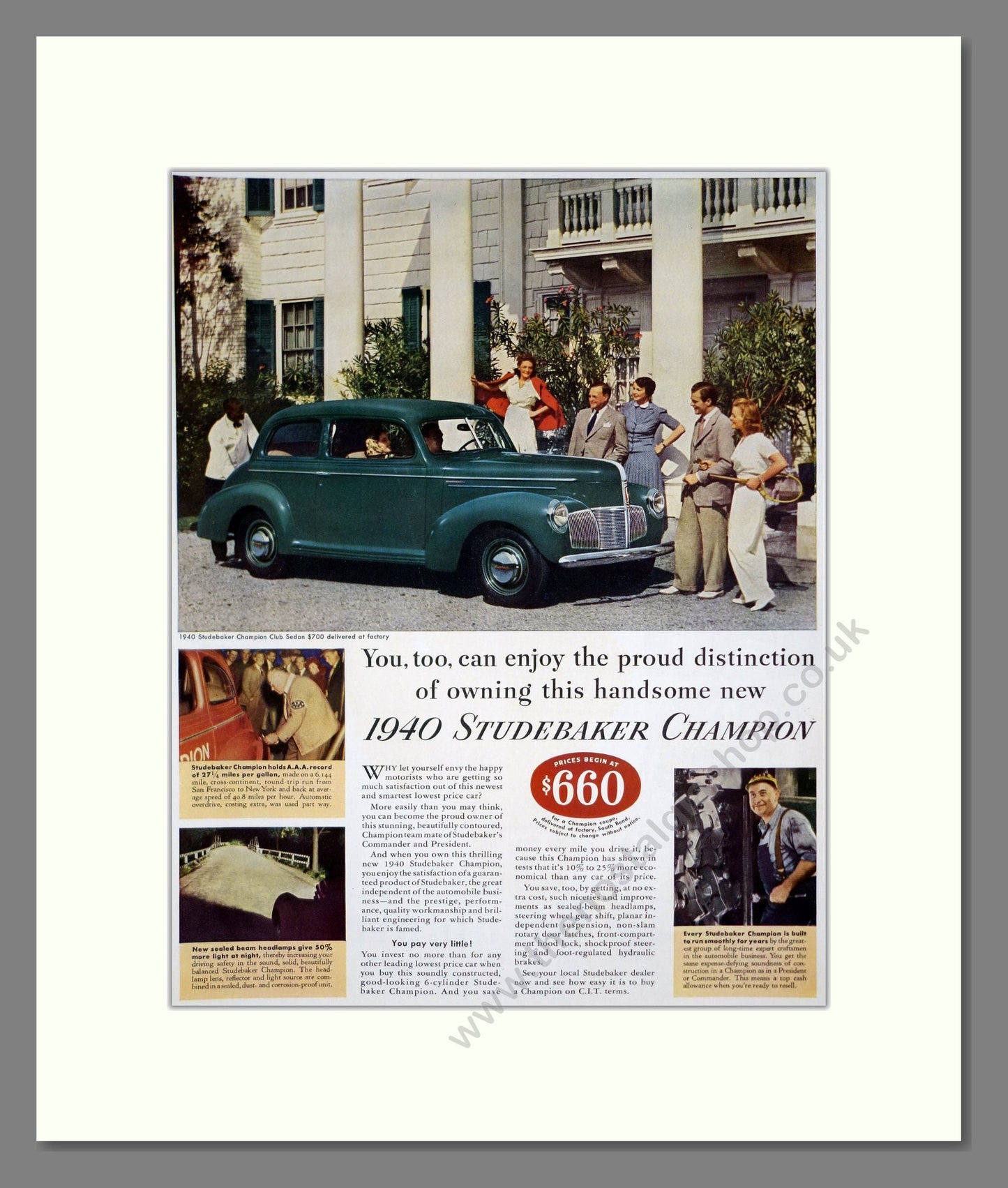 Studebaker - Champion. Vintage Advert 1939 (ref AD303308)
