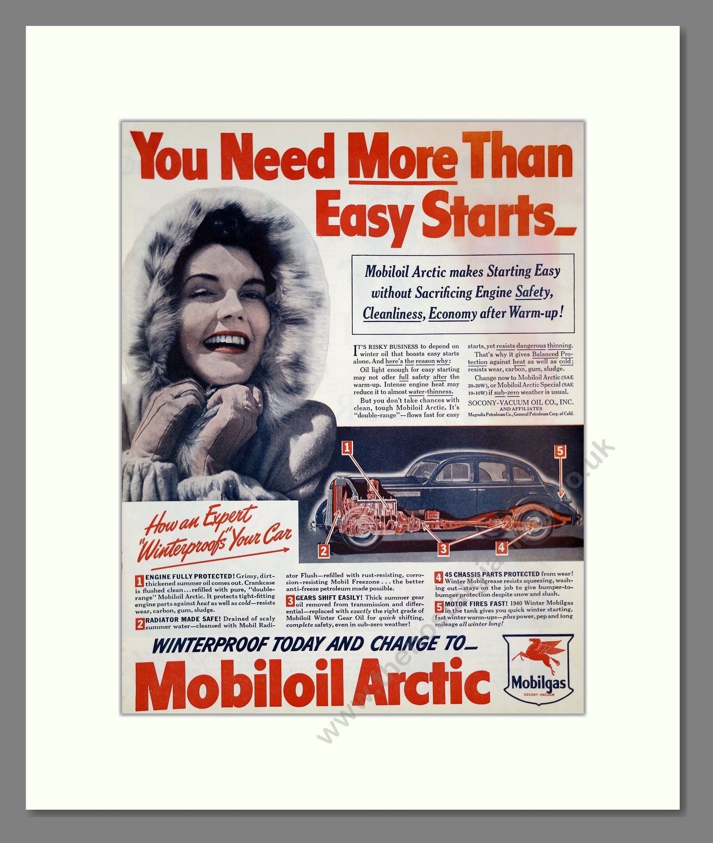 Mobilgas - Mobiloil Arctic. Vintage Advert 1939 (ref AD303315)