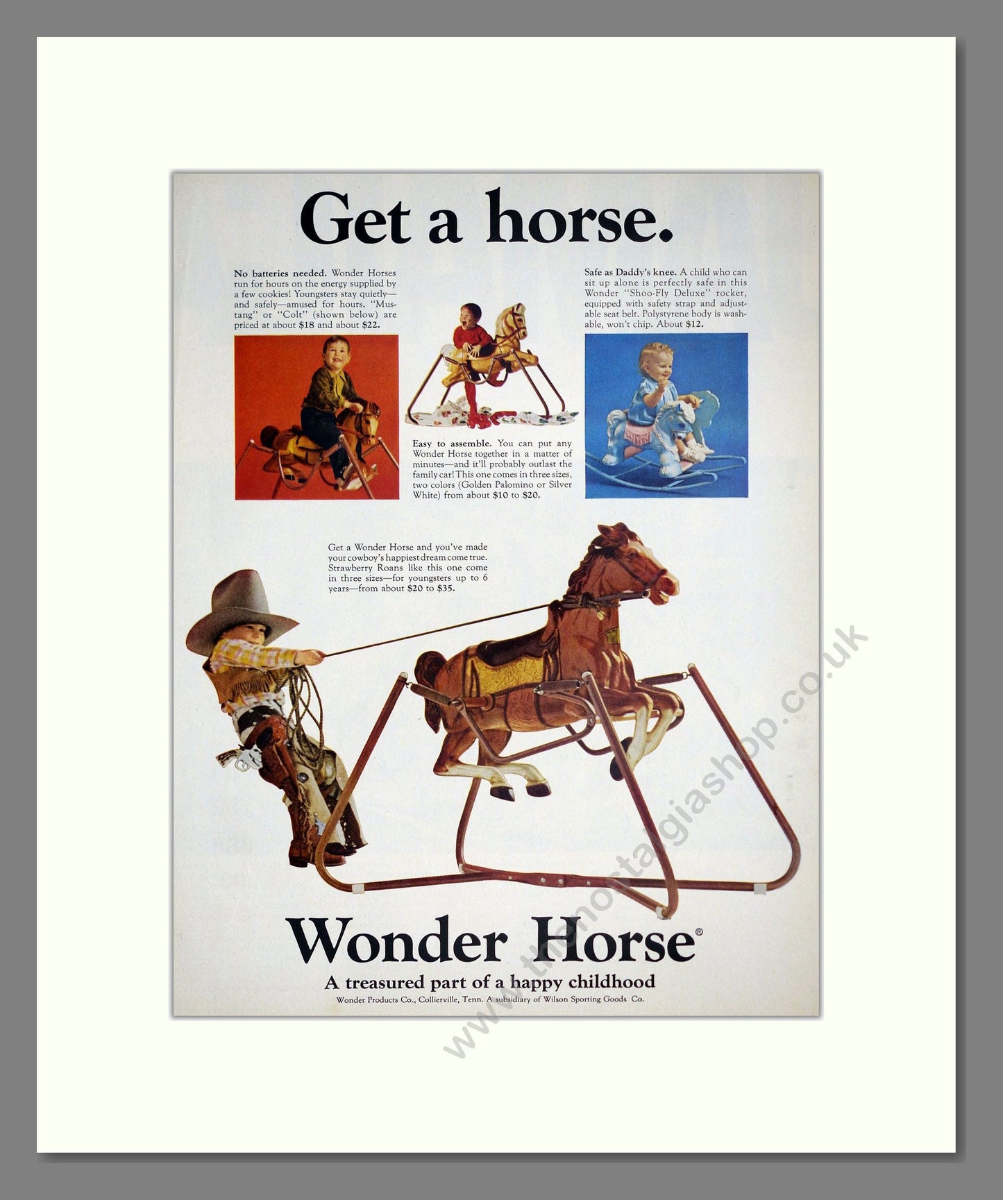 Wonder Horse - Rocking Horse. Vintage Advert 1966 (ref AD303256)