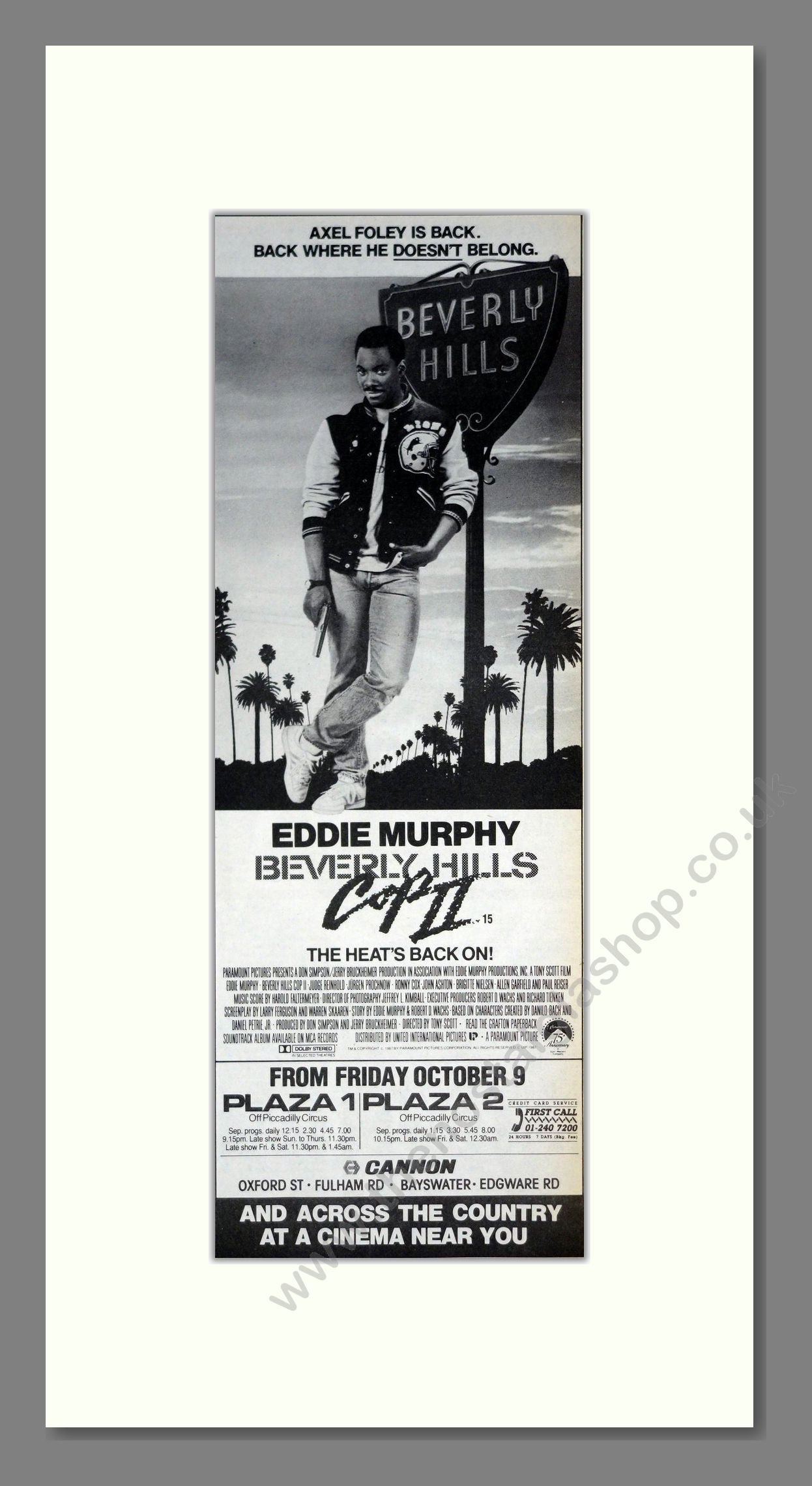 Beverley Hills Cop II. Vintage Original Advert 1987 (ref AD201371)