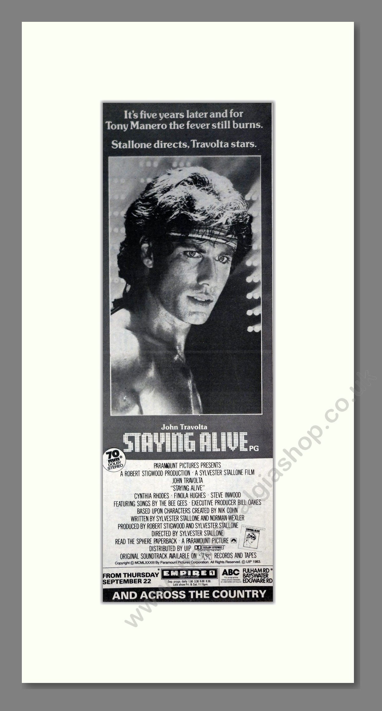 Staying Alive. Vintage Original Advert 1983 (ref AD201375)
