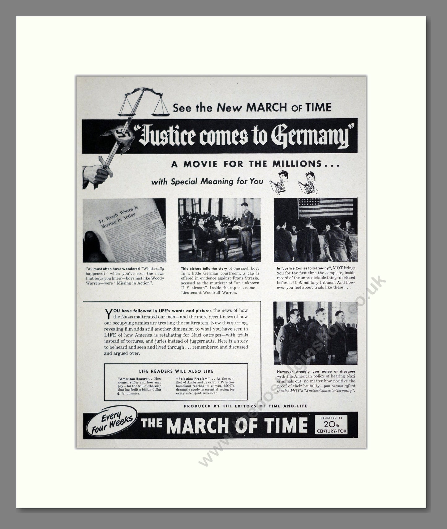 Justice Comes To Germany. Vintage Advert 1945 (ref AD303163)