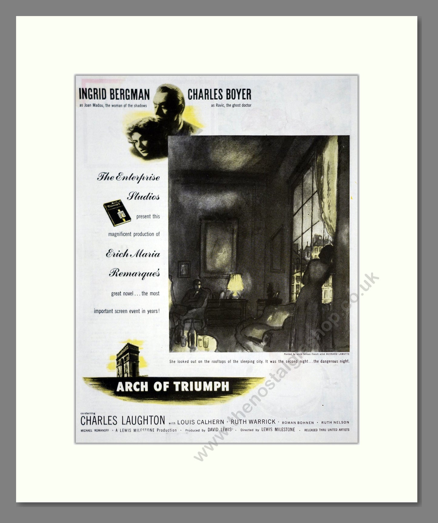 Arch Of Triumph. Vintage Original Advert 1947 (ref AD303189)