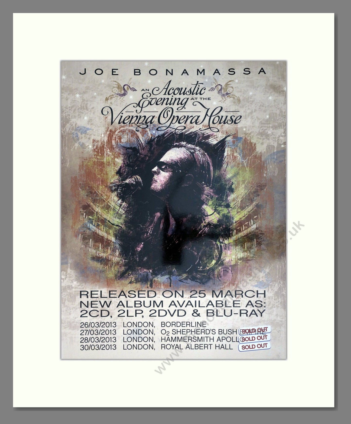 Joe Bonamassa - Vienna Opera House. Vintage Advert 2013 (ref AD63380)