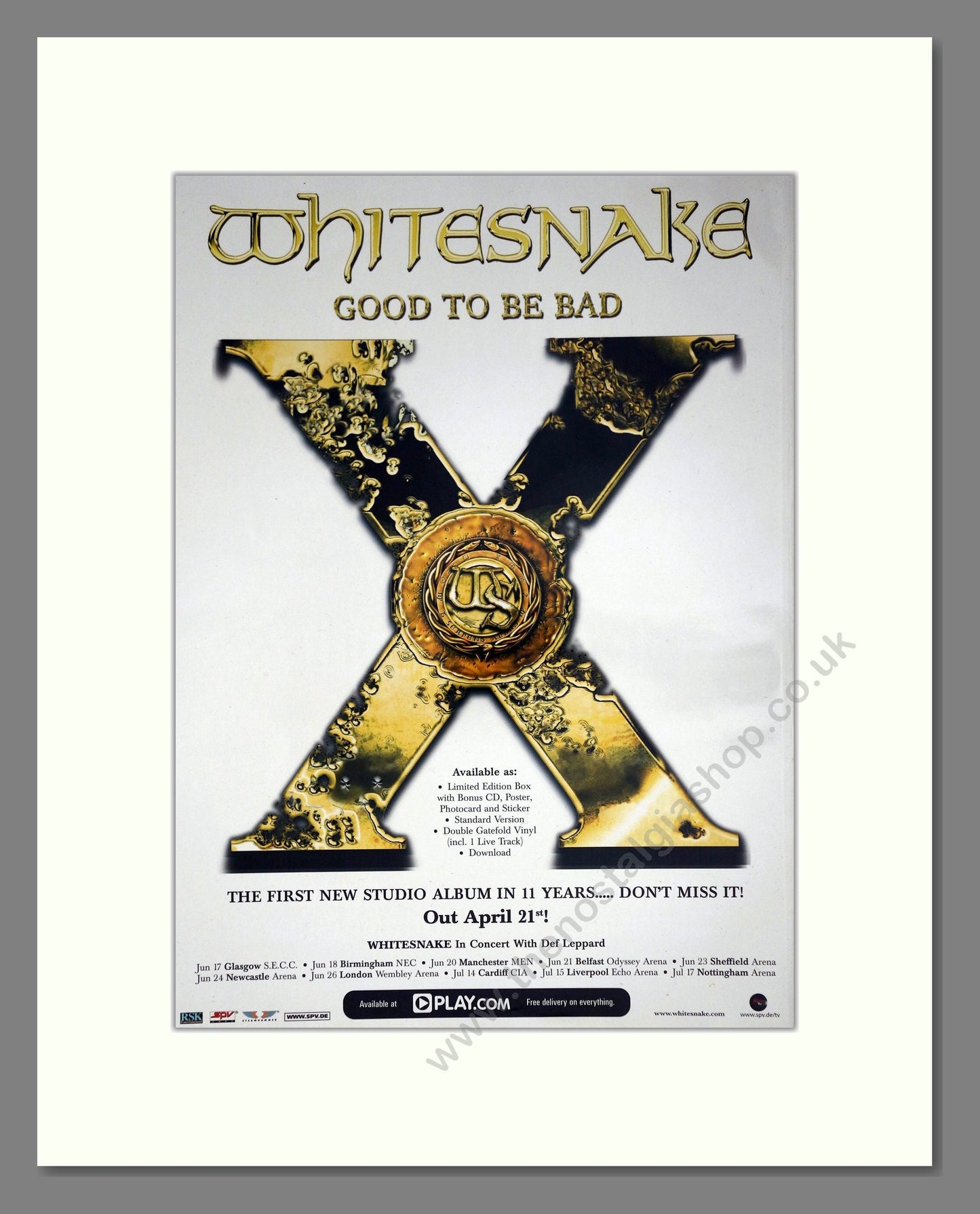 Whitesnake - Good To Be Bad. Vintage Advert 2008 (ref AD63389)