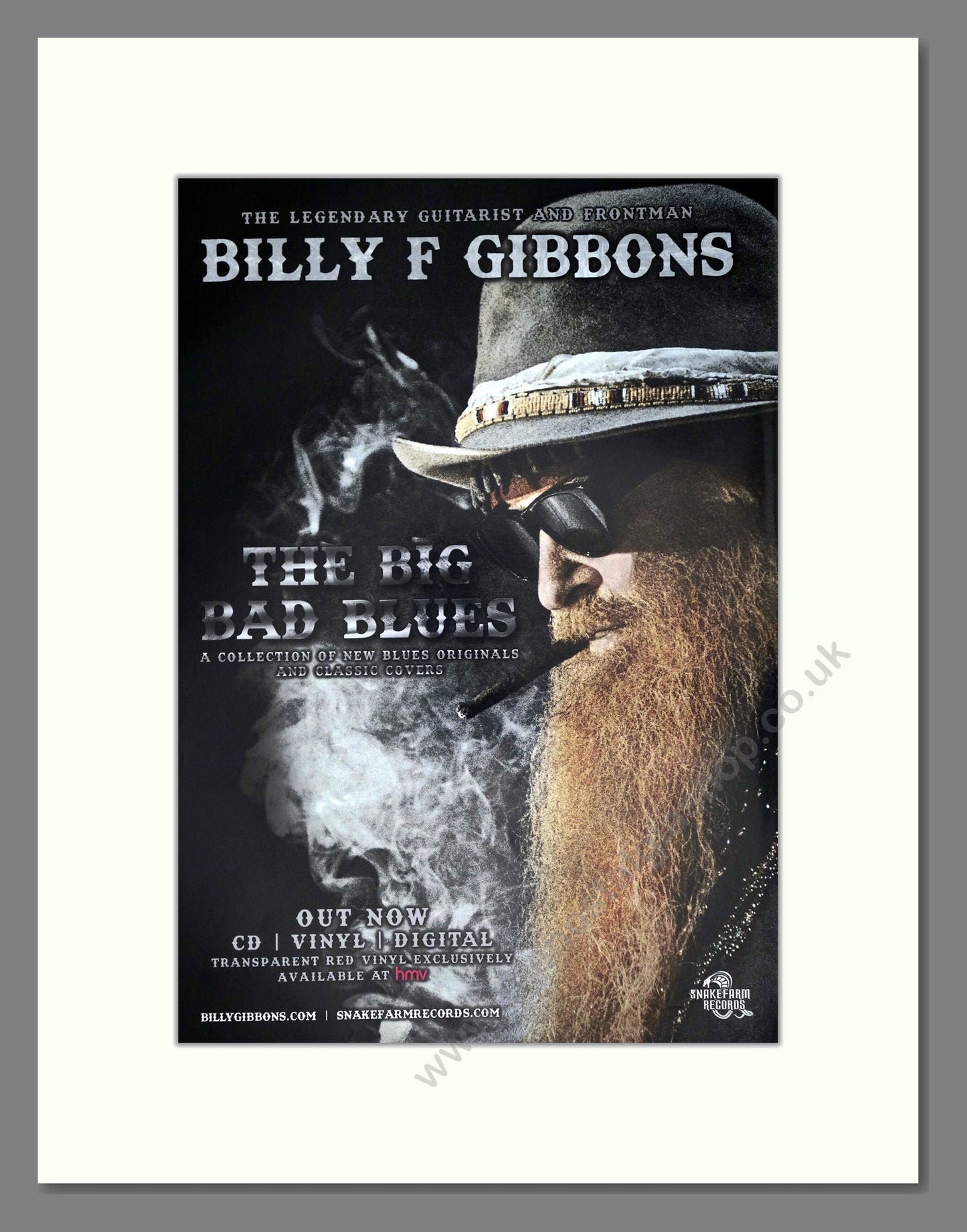 Billy F Gibbons - The Big Bad Blues. Vintage Advert 2018 (ref AD63458)