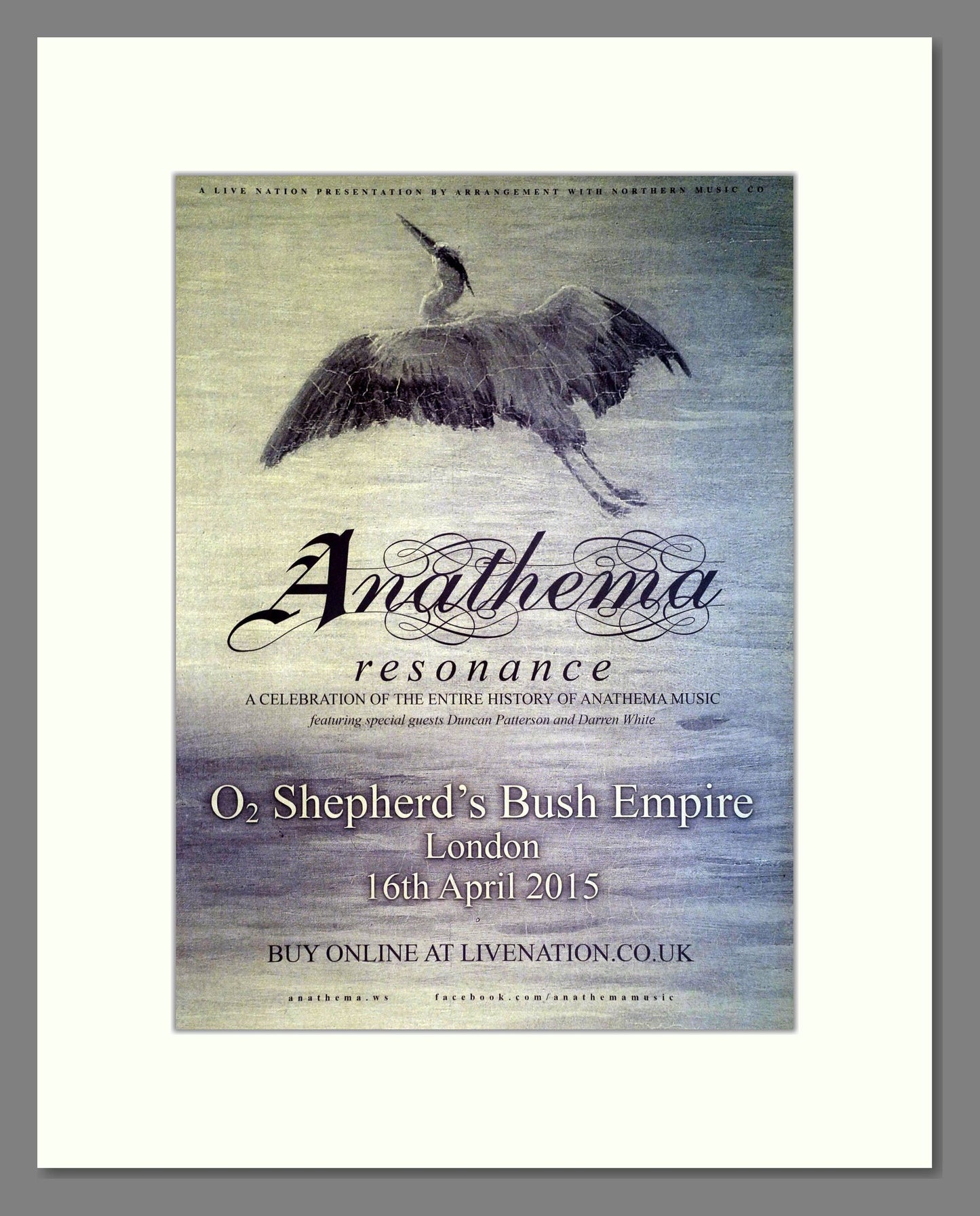Anathema - Resonance. Vintage Advert 2015 (ref AD63459)