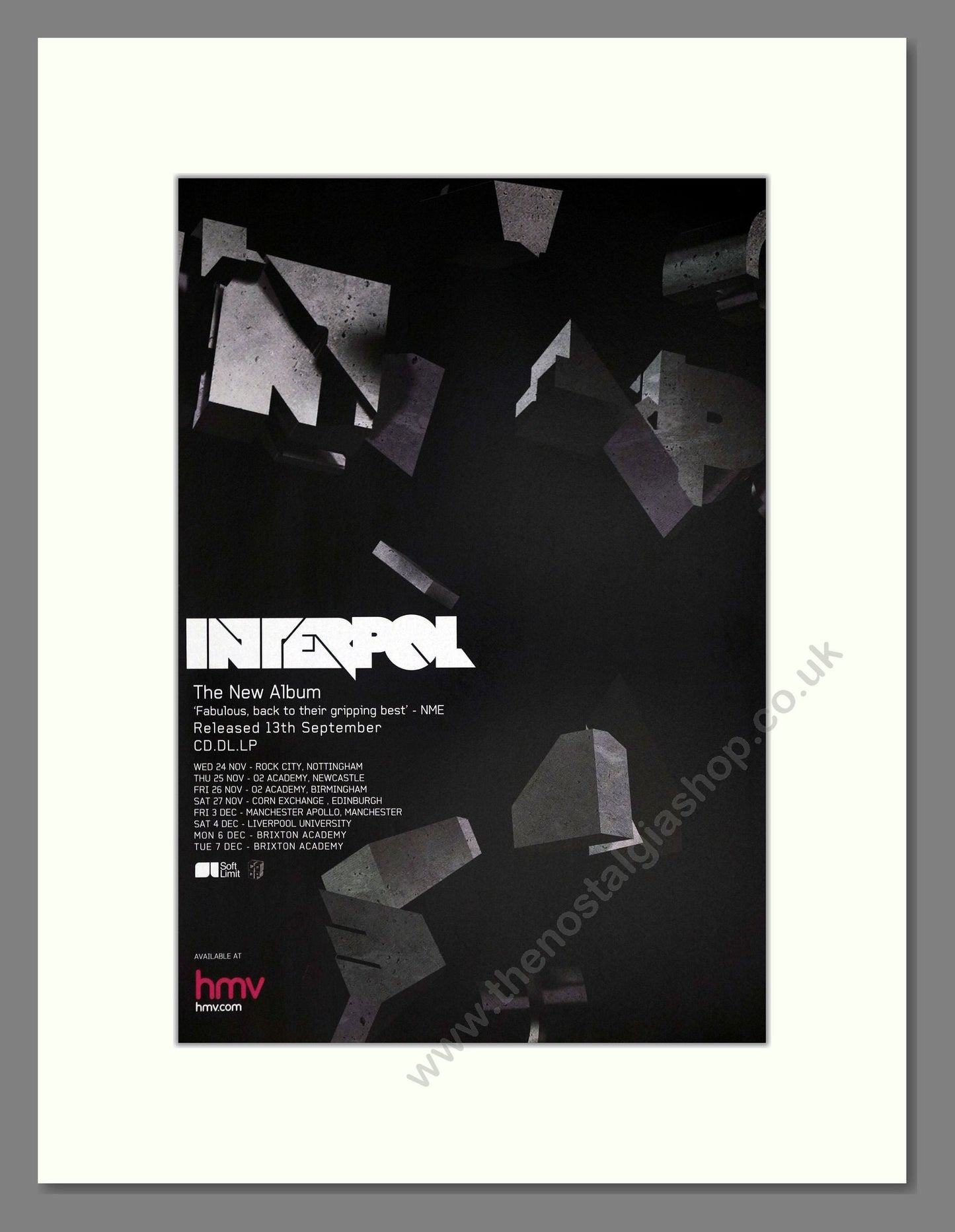 Interpol - New Album And UK Tour. Vintage Advert 2010 (ref AD63484)
