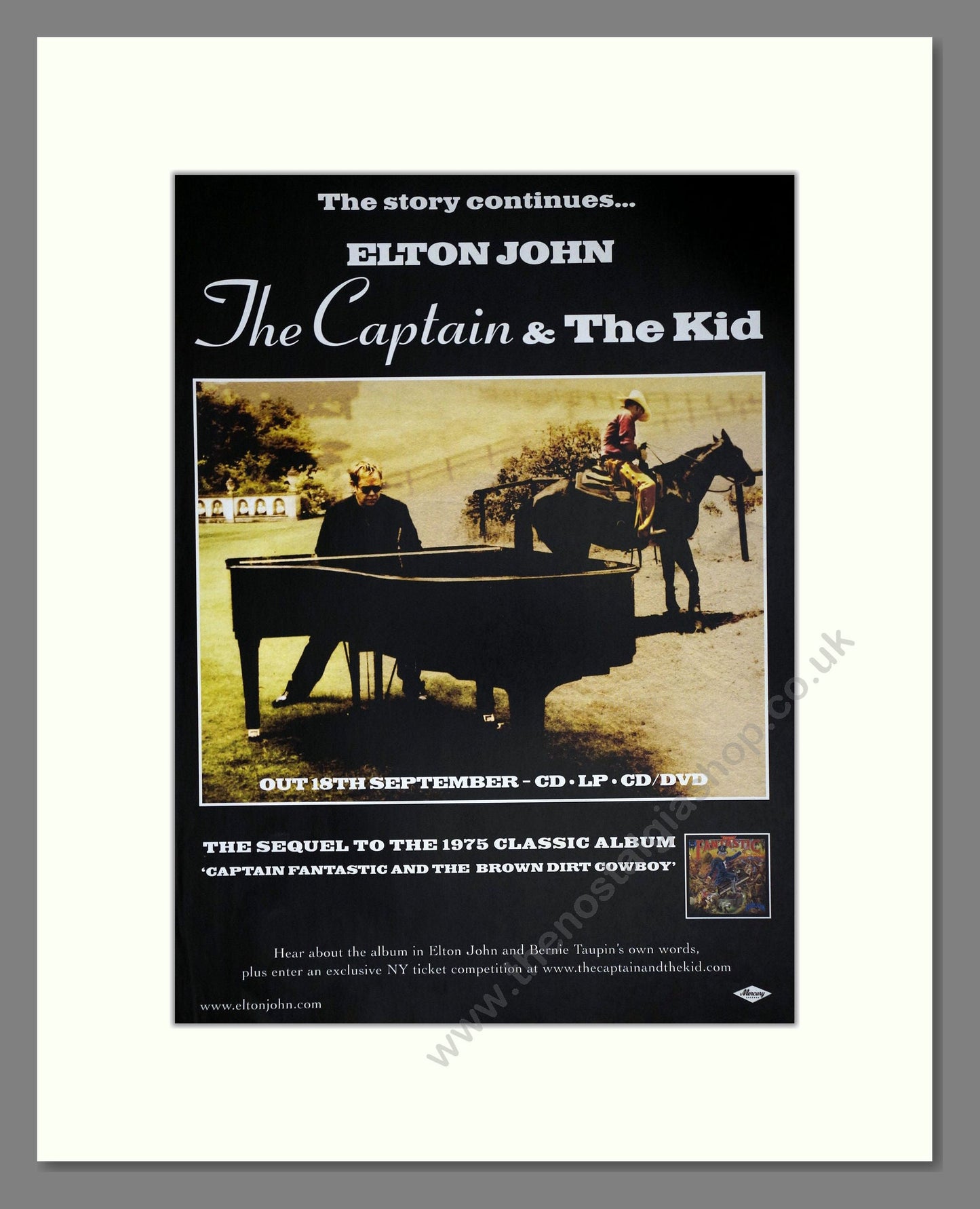 Elton John - The Captain And The Kid. Vintage Advert 2006 (ref AD63509)