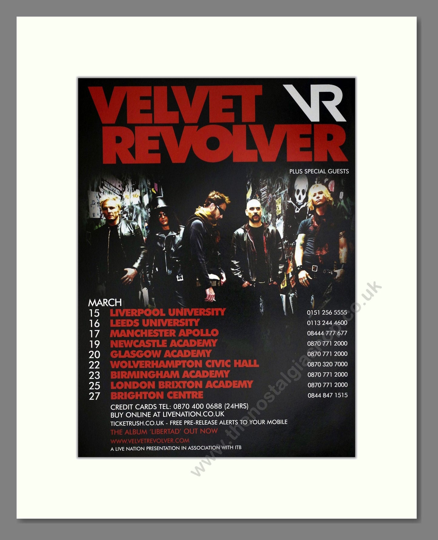 Velvet Revolver - UK Tour. Vintage Advert 2008 (ref AD63551)