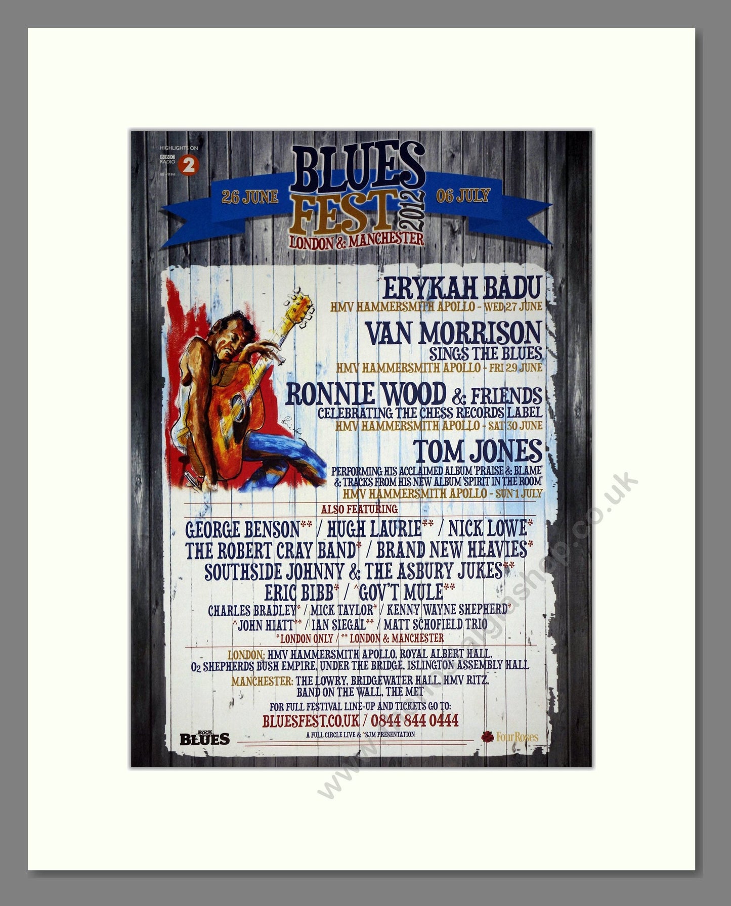 Blues Festival - Line Up. Vintage Advert 2012 (ref AD63561)