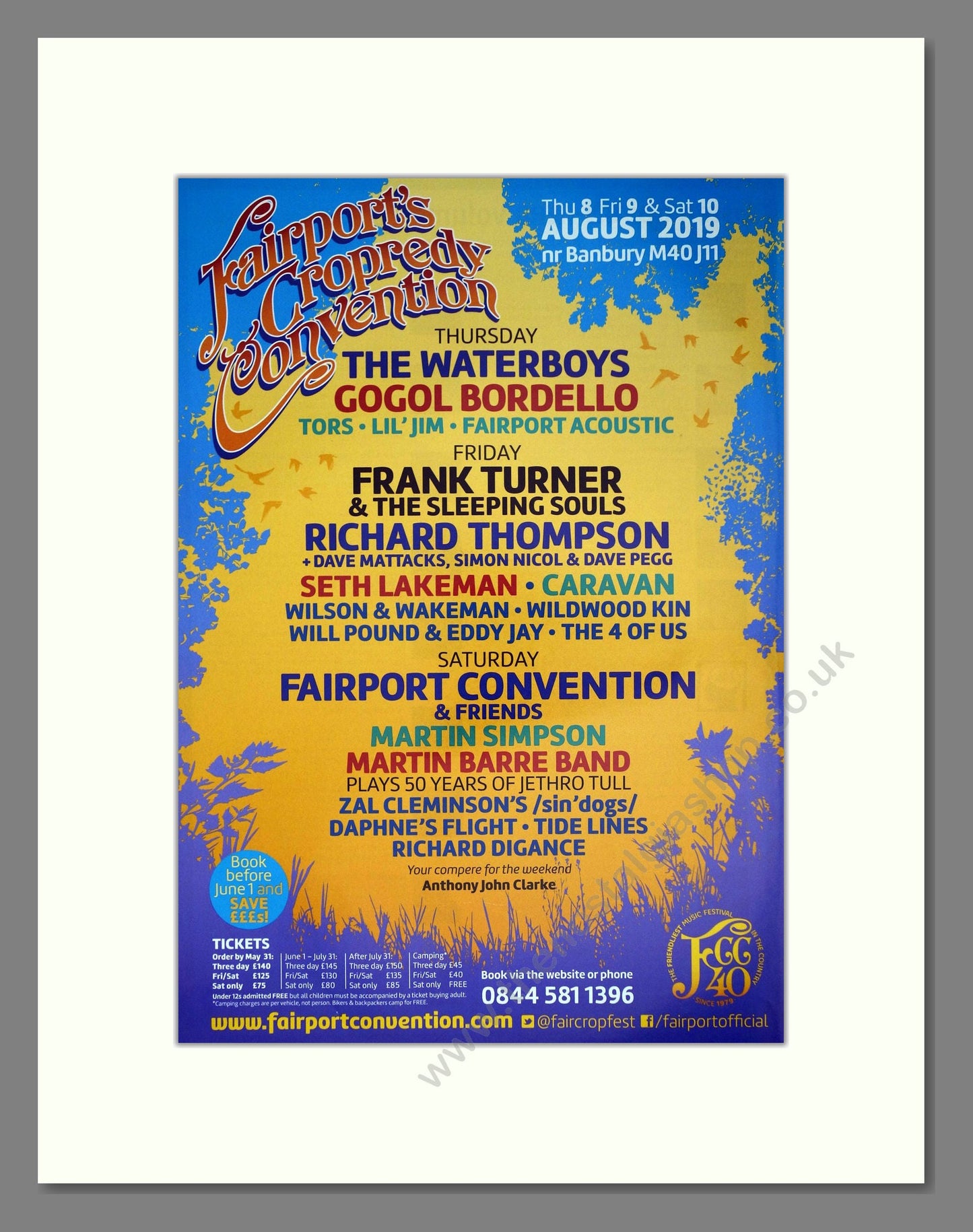 Fairport Cropredy Convention - Line Up. Vintage Advert 2019 (ref AD63569)