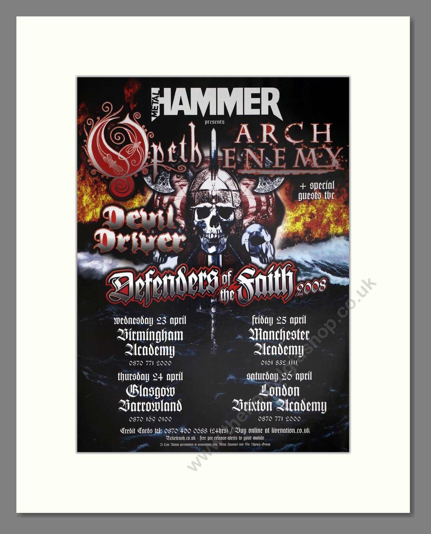 Various Artists - Defenders Of The Faith Tour. Vintage Advert 2008 (ref AD63578)