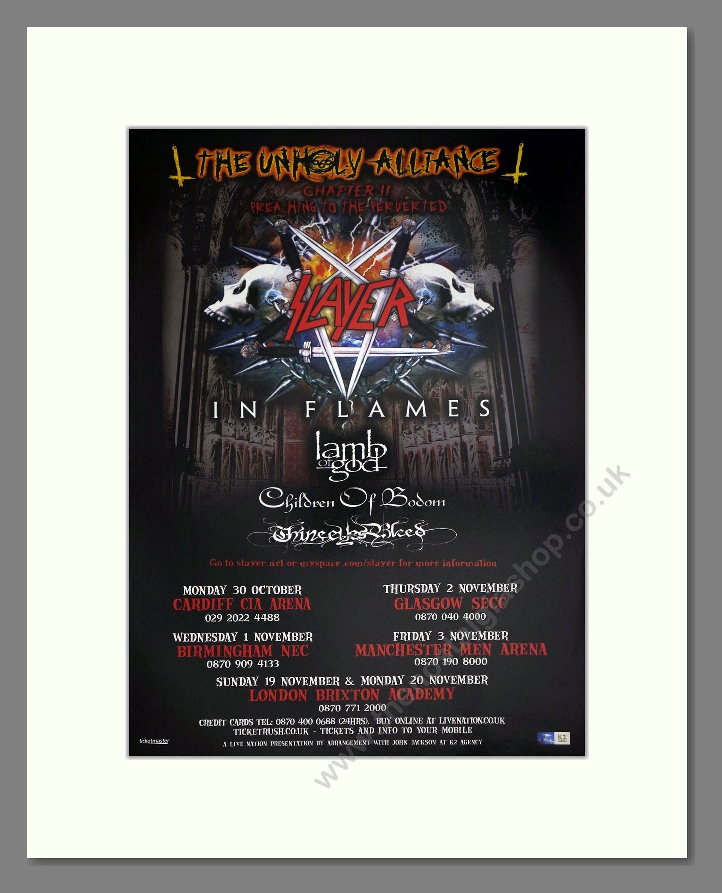 Slayer - UK Tour. Vintage Advert 2006 (ref AD63586)