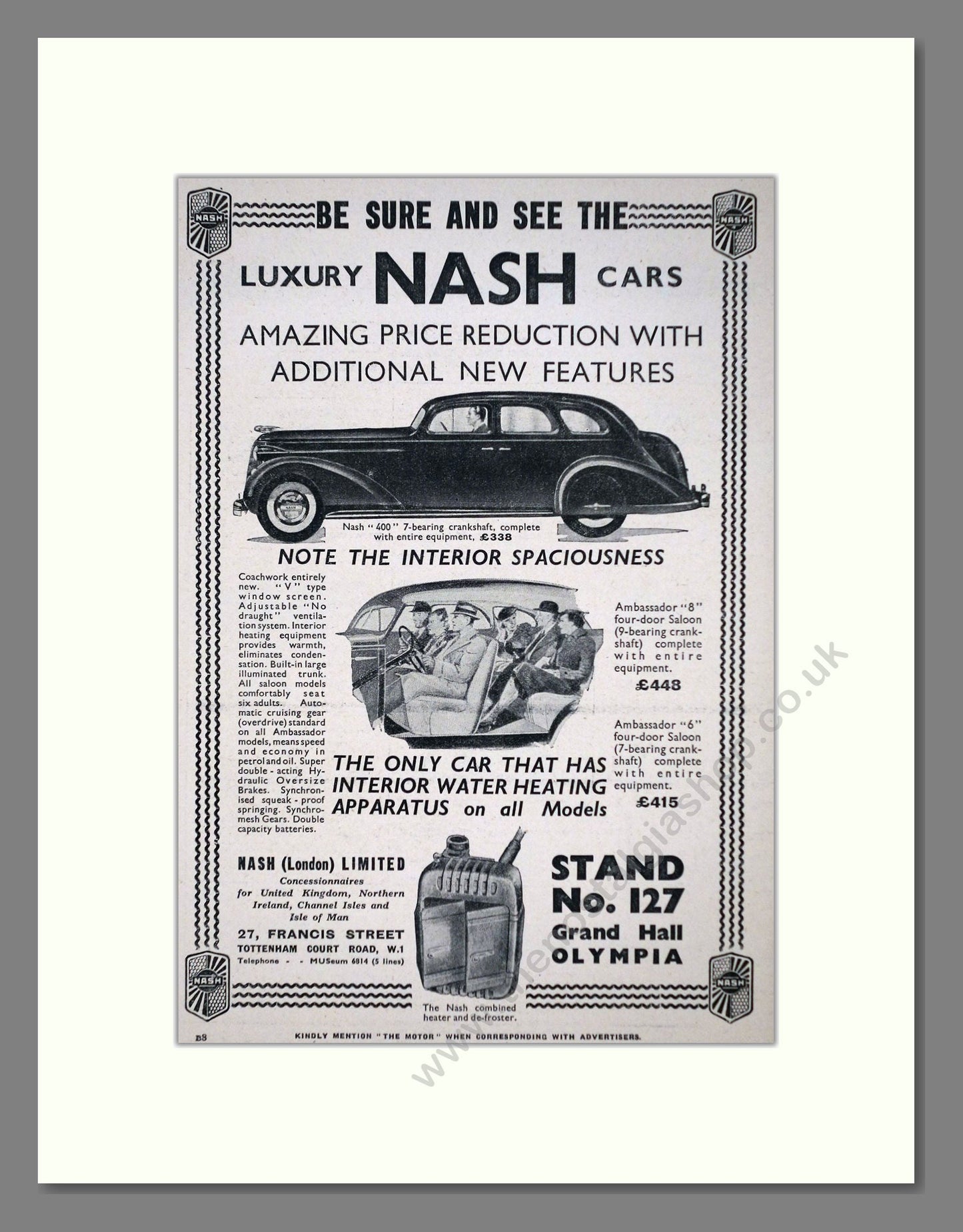 Nash - Ambassador. Vintage Advert 1936 (ref AD63599)