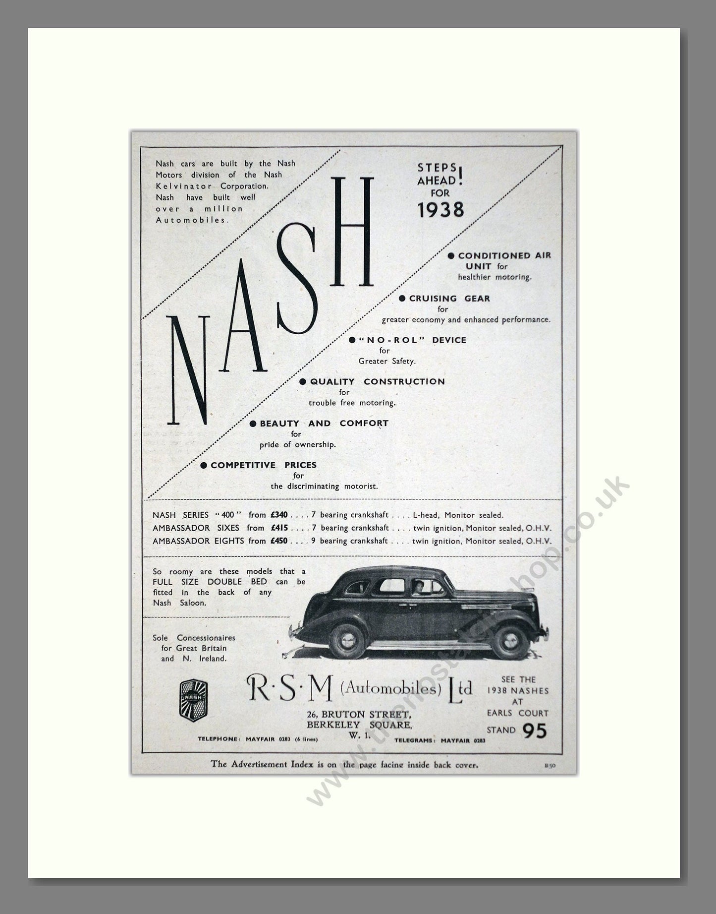 Nash - Ambassador / 400. Vintage Advert 1937 (ref AD63600)