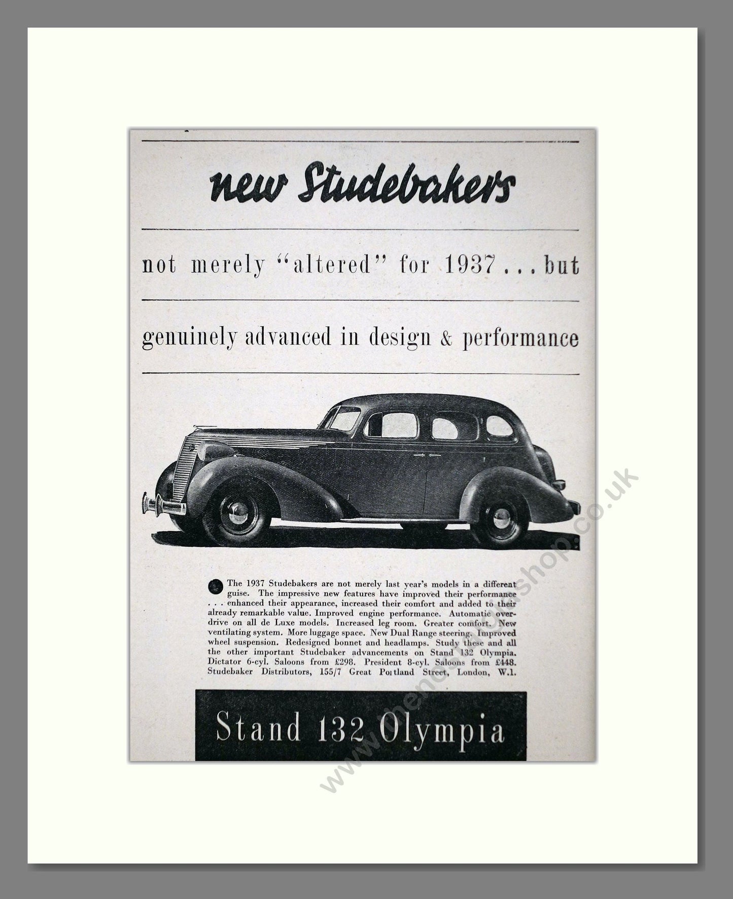 Studebaker - Dictator / President. Vintage Advert 1936 (ref AD63623)
