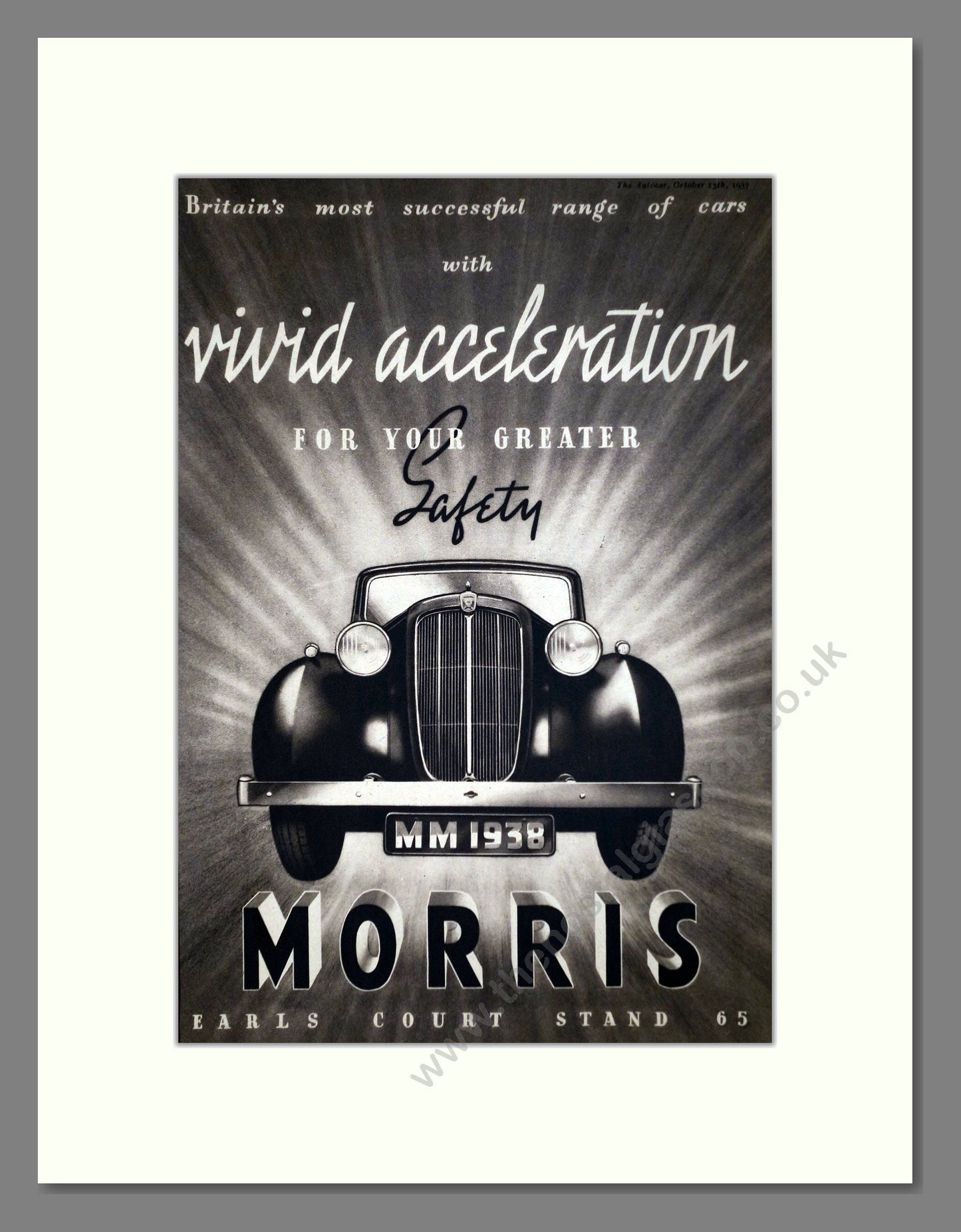 Morris - Vivid Acceleration. Vintage Advert 1937 (ref AD63636)