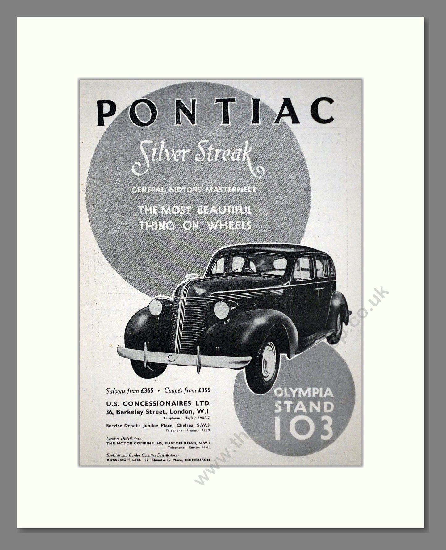 Pontiac - Silver Streak. Vintage Advert 1936 (ref AD63668)