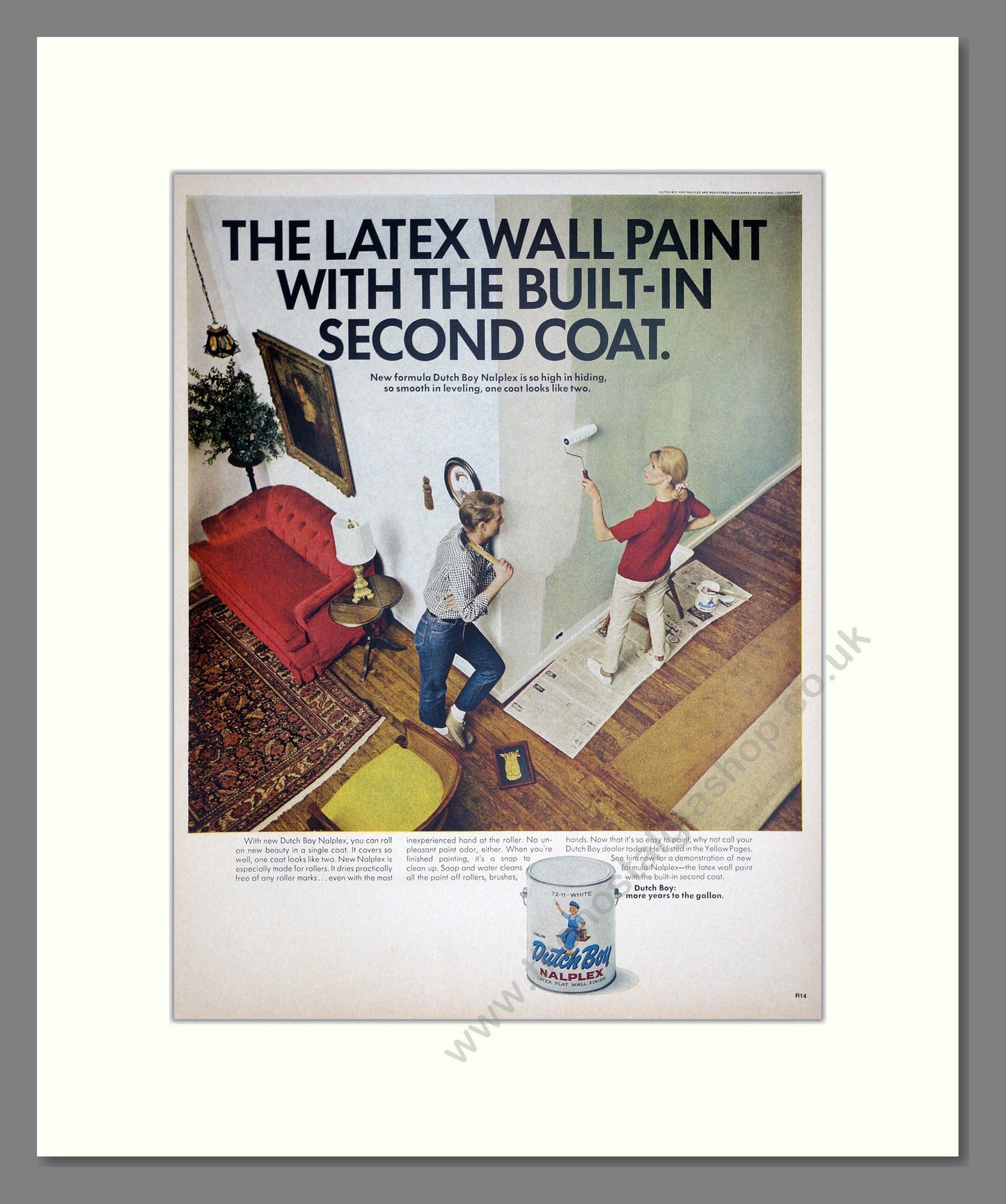 Dutch Boy Paints - Latex Wall Paint. Vintage Advert 1966 (ref AD303446)