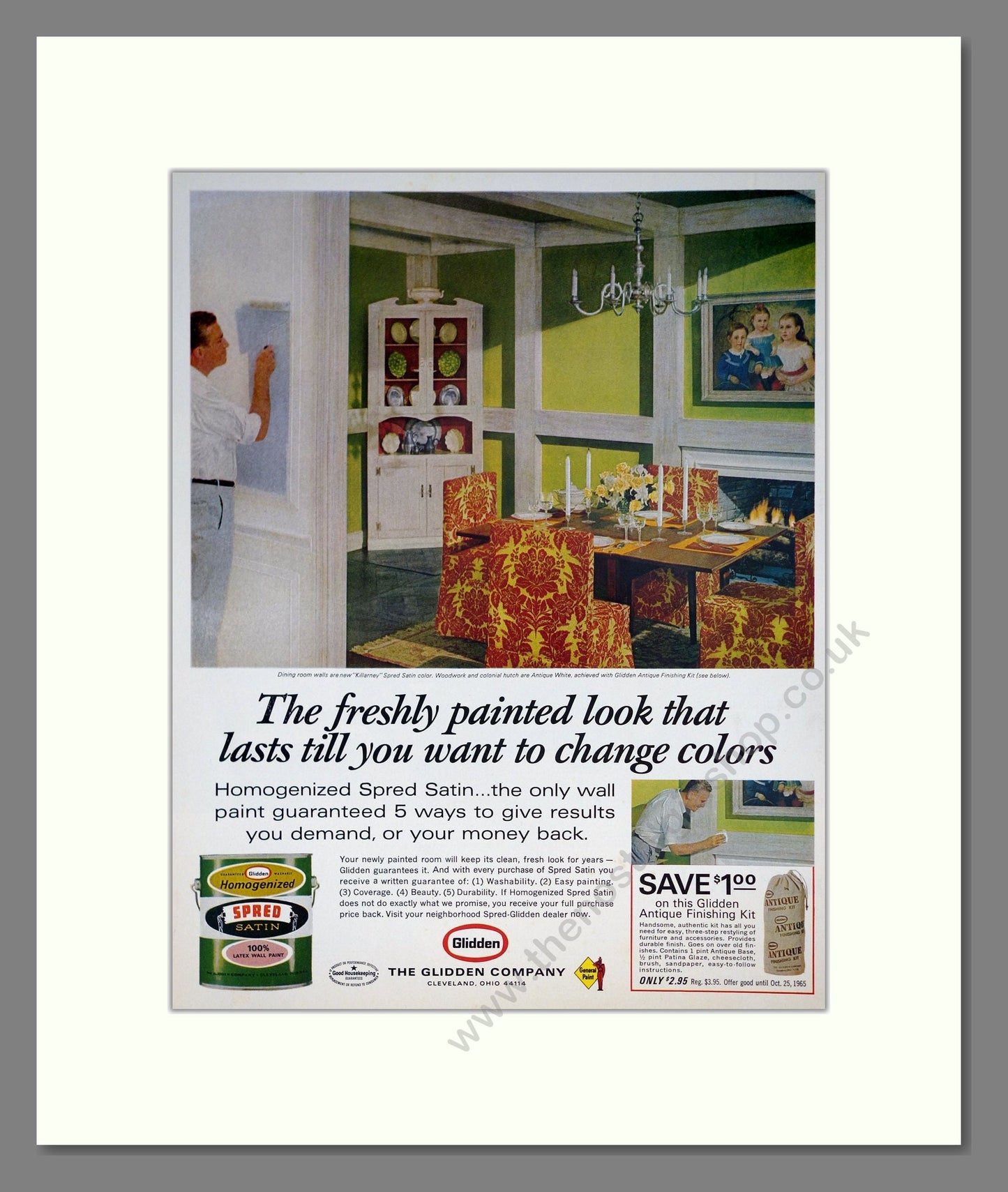 Glidden - Spred Satin Paint. Vintage Advert 1965 (ref AD303451)