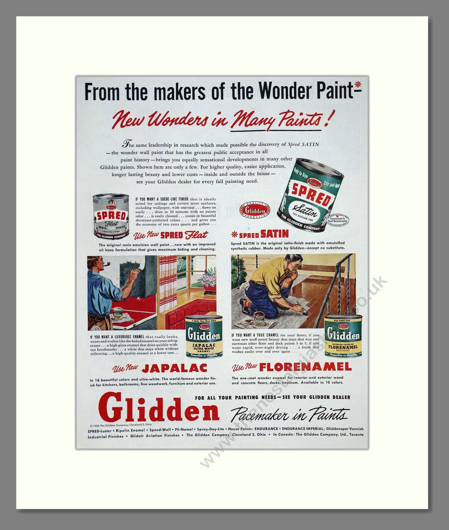 Glidden - Spred Paint. Vintage Advert 1950 (ref AD303453)