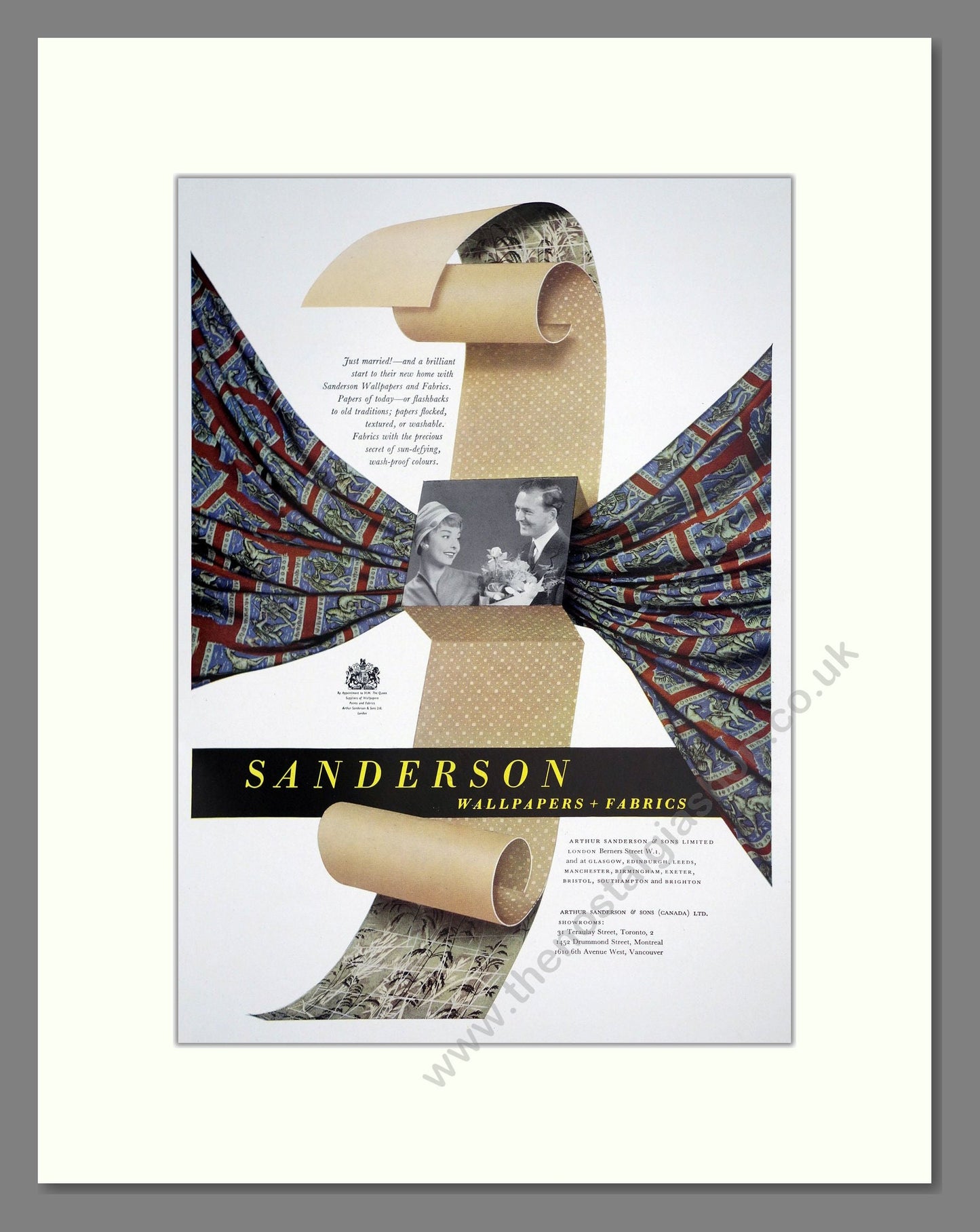 Sanderson - Wallpaper And Fabrics. Vintage Advert 1959 (ref AD303466)