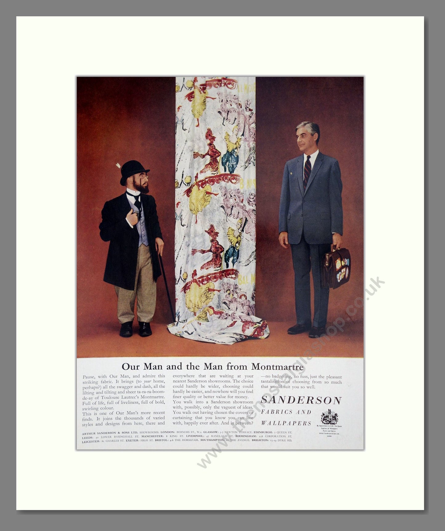 Sanderson - Fabrics And Wallpapers. Vintage Advert 1957 (ref AD303469)