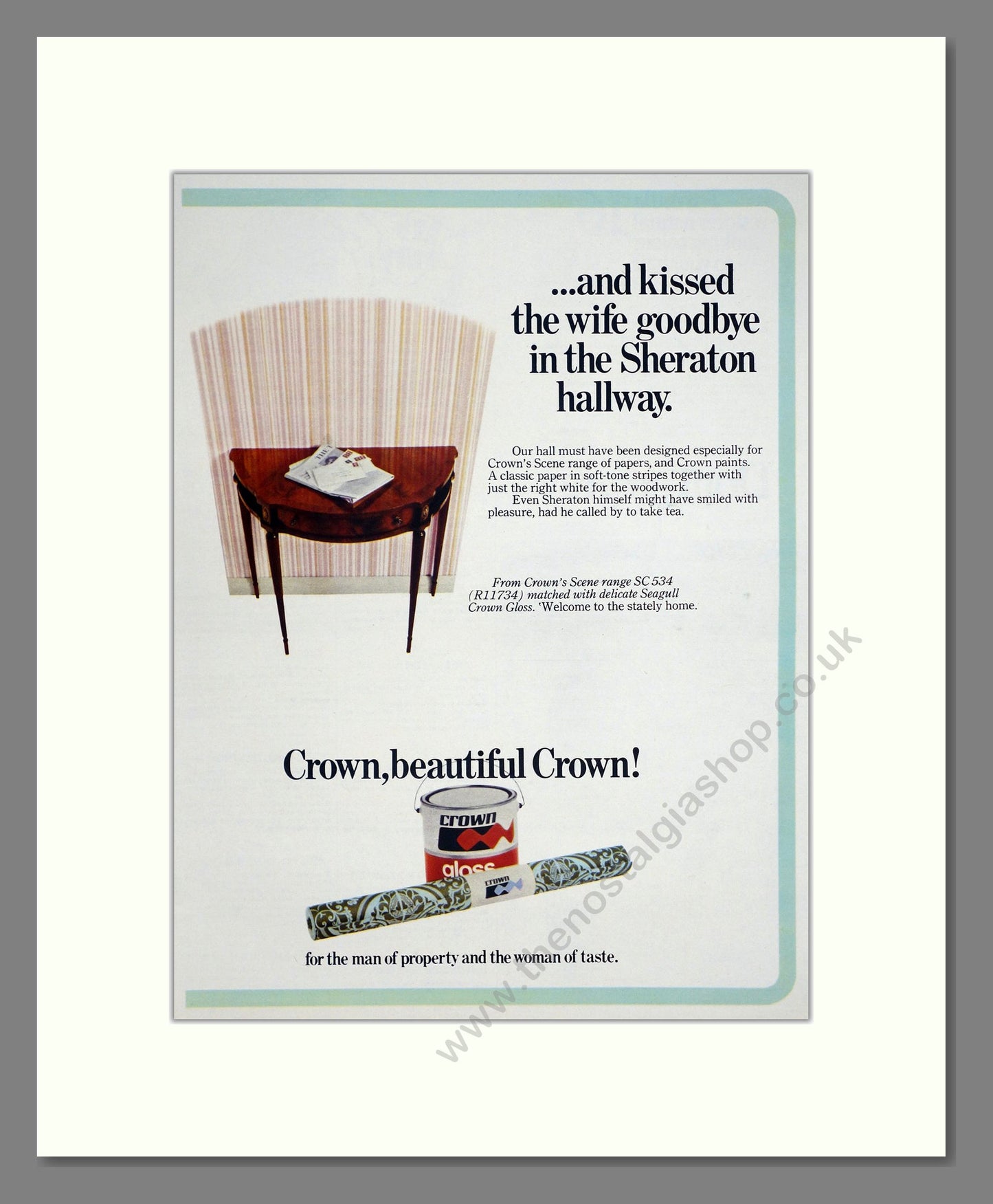 Crown - Wallpapers Double Advert. Vintage Advert 1971 (ref AD303479)