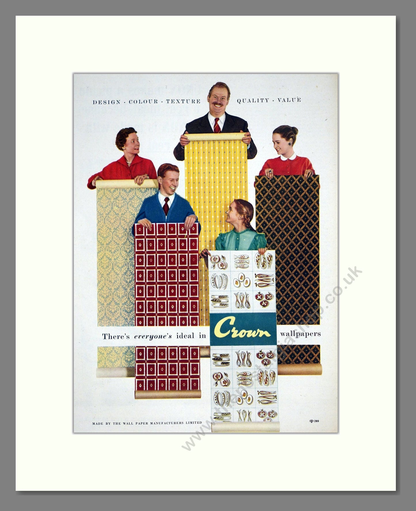 Crown - Wallpapers. Vintage Advert 1956 (ref AD303485)