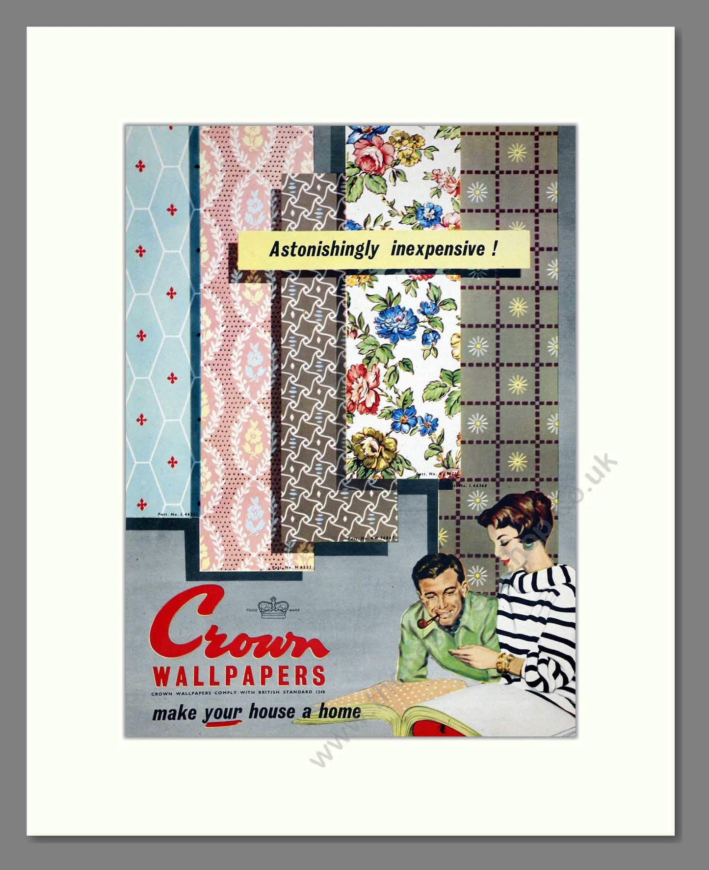 Crown - Wallpapers. Vintage Advert 1955 (ref AD303488)