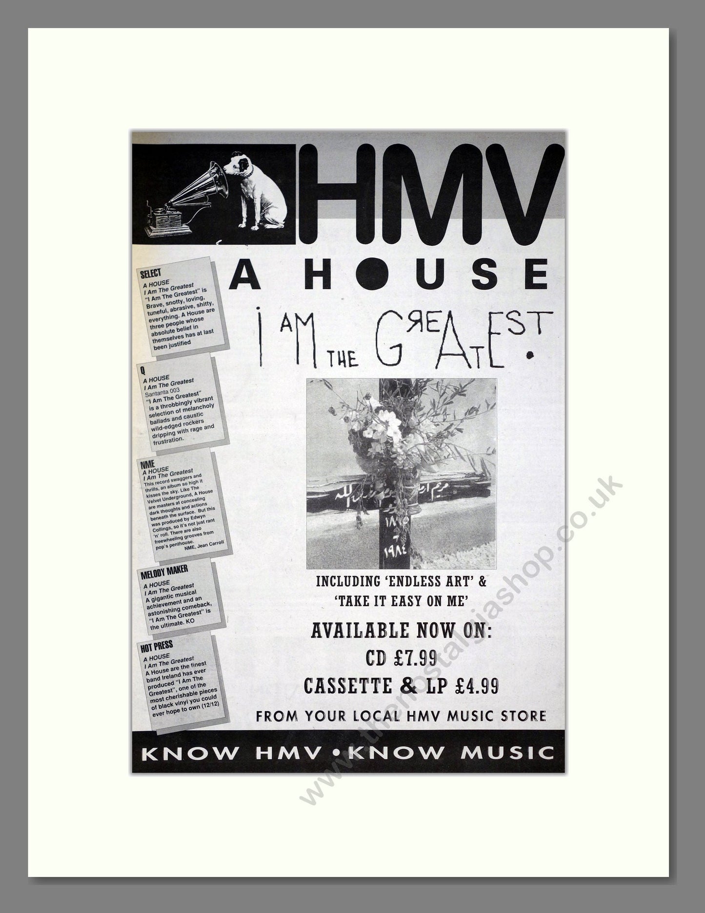 House (A) - I Am The Greatest. Vintage Advert 1992 (ref AD20151)