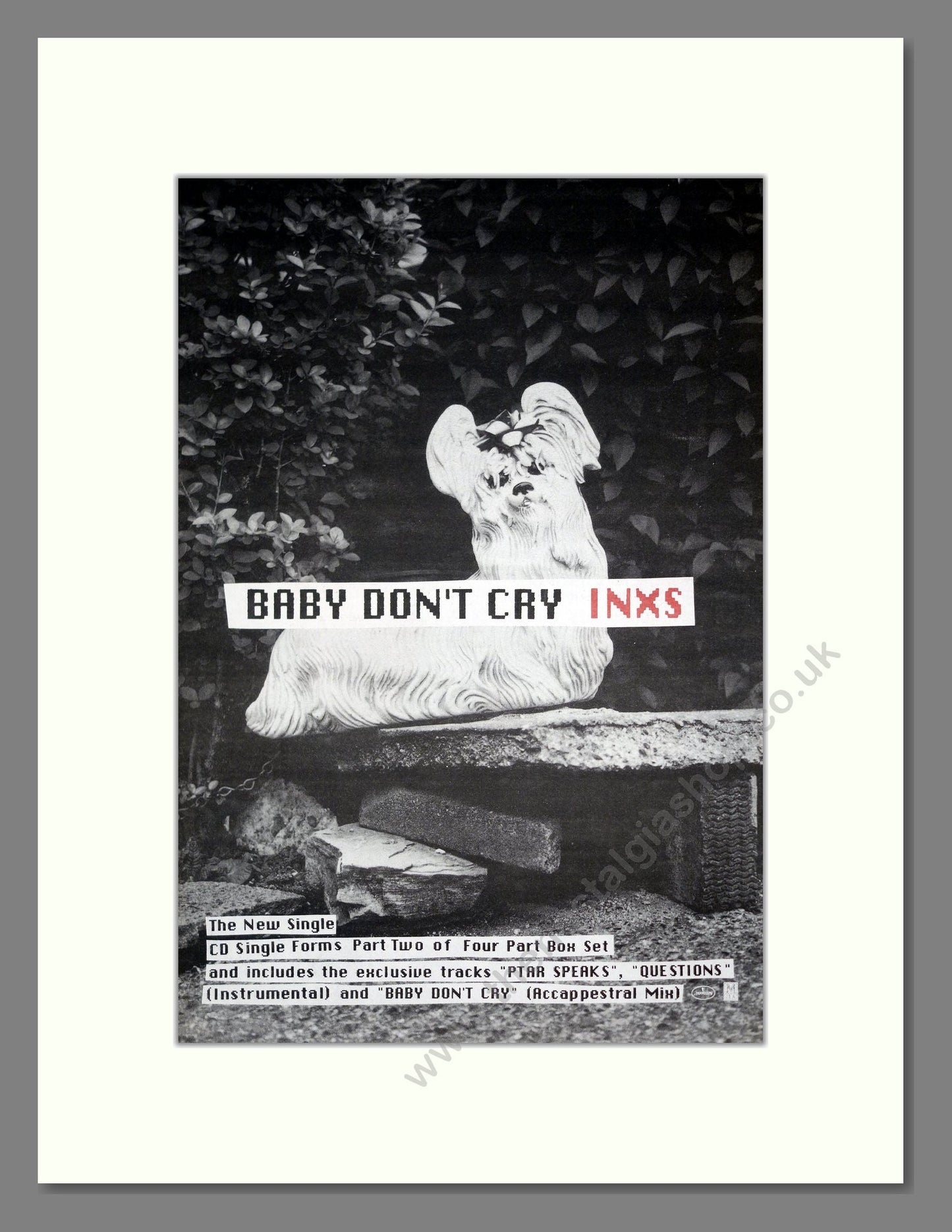 INXS - Baby Don't Cry. Vintage Advert 1992 (ref AD20152)