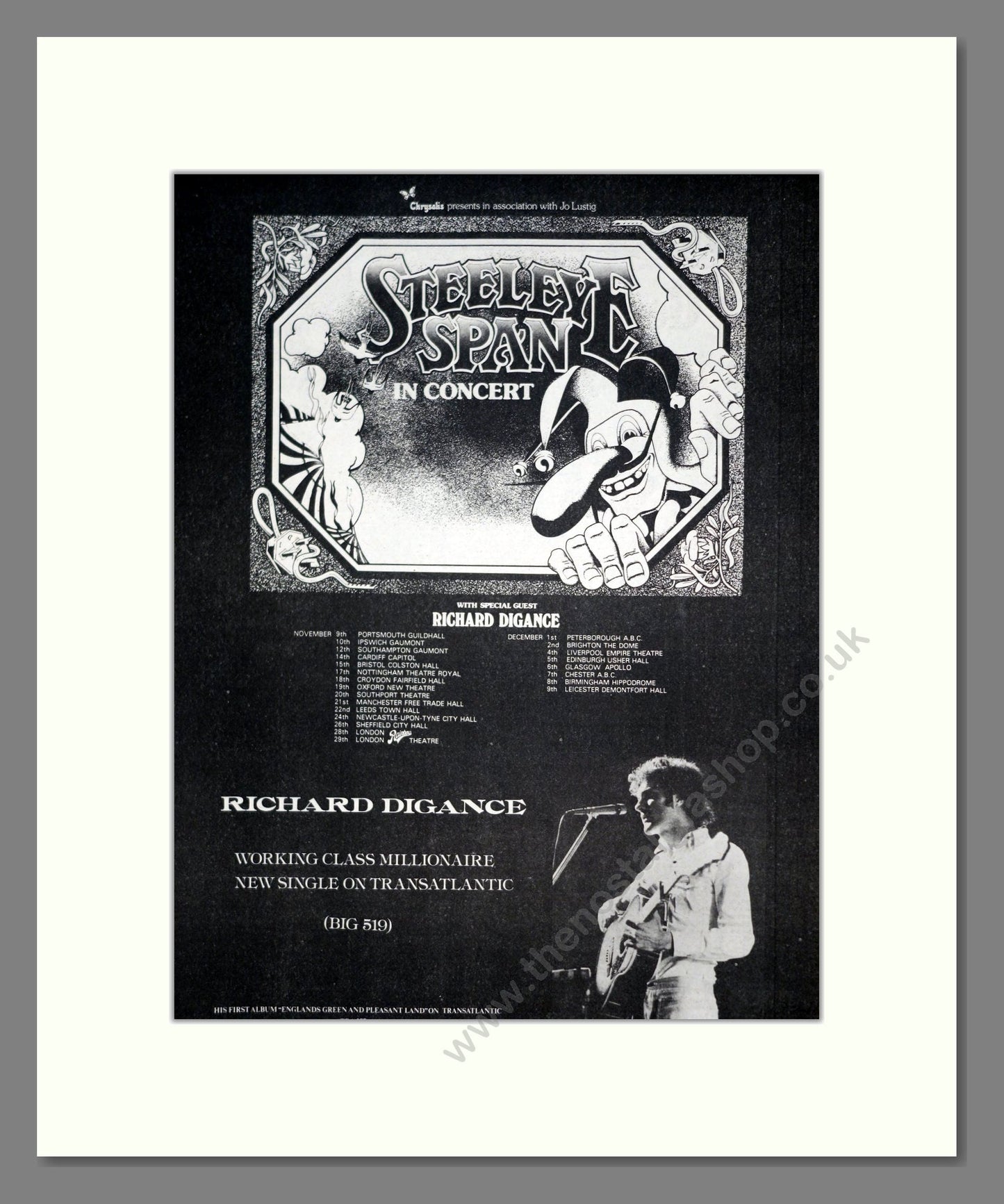 Steeleye Span - UK Tour. Vintage Advert 1974 (ref AD20166)