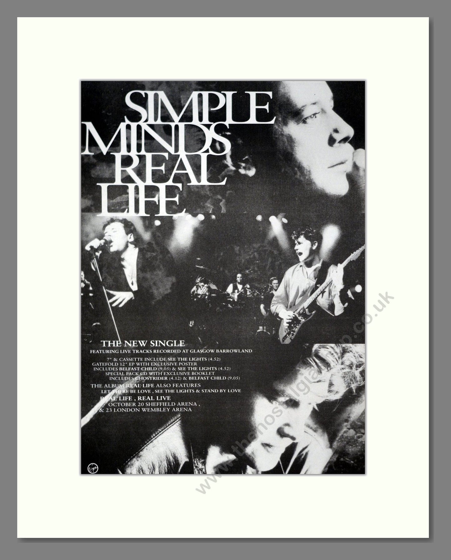 Simple Minds - Real Life. Vintage Advert 1991 (ref AD20203)