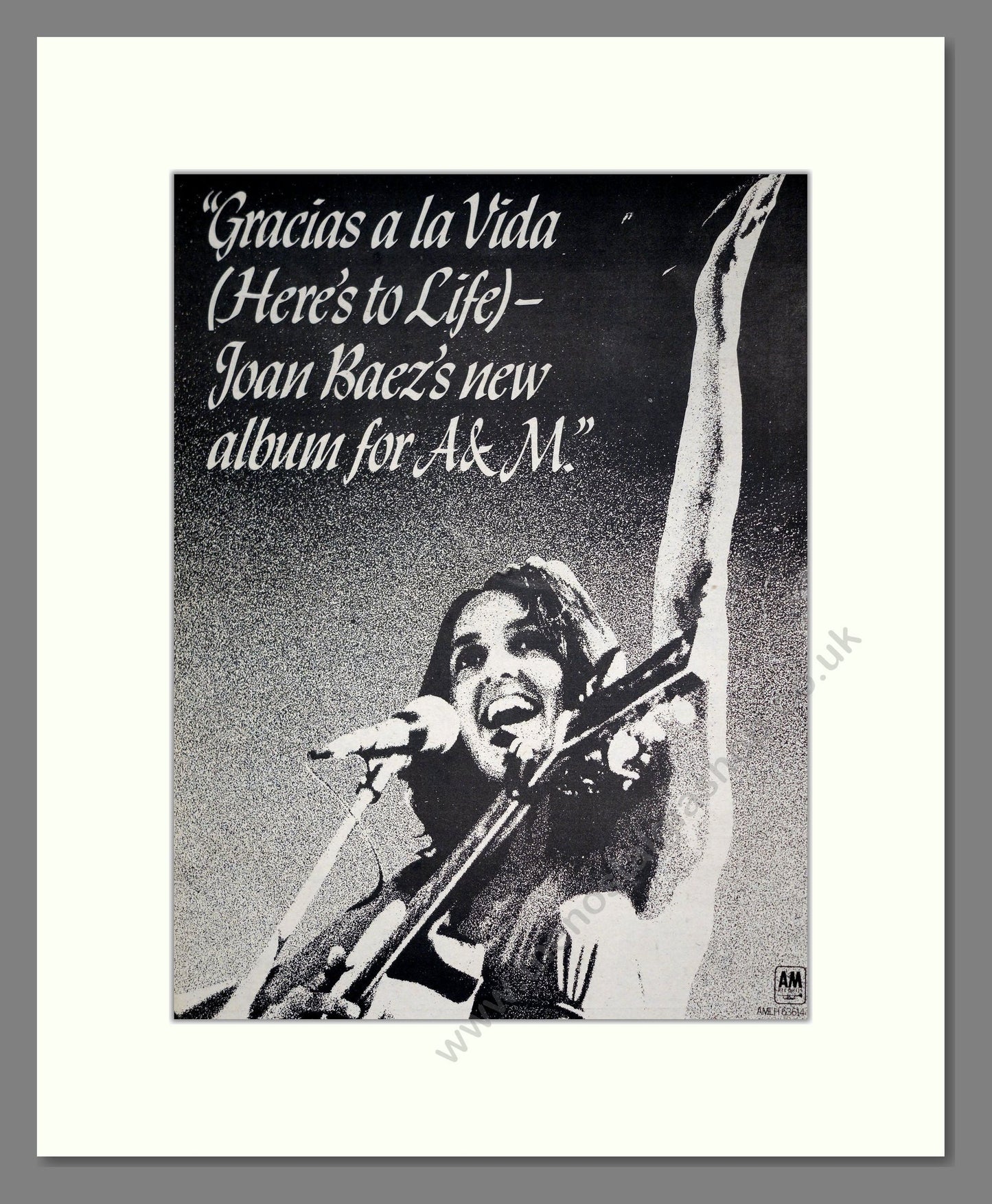 Joan Baez - Here's To Life. Vintage Advert 1974 (ref AD20230)