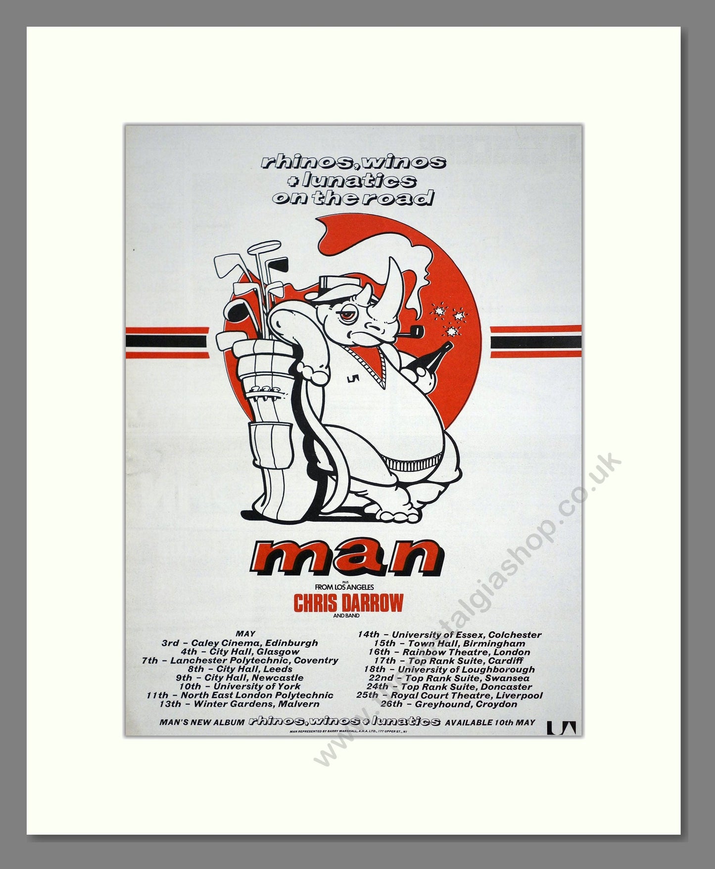 Man - UK Tour. Vintage Advert 1974 (ref AD20232)