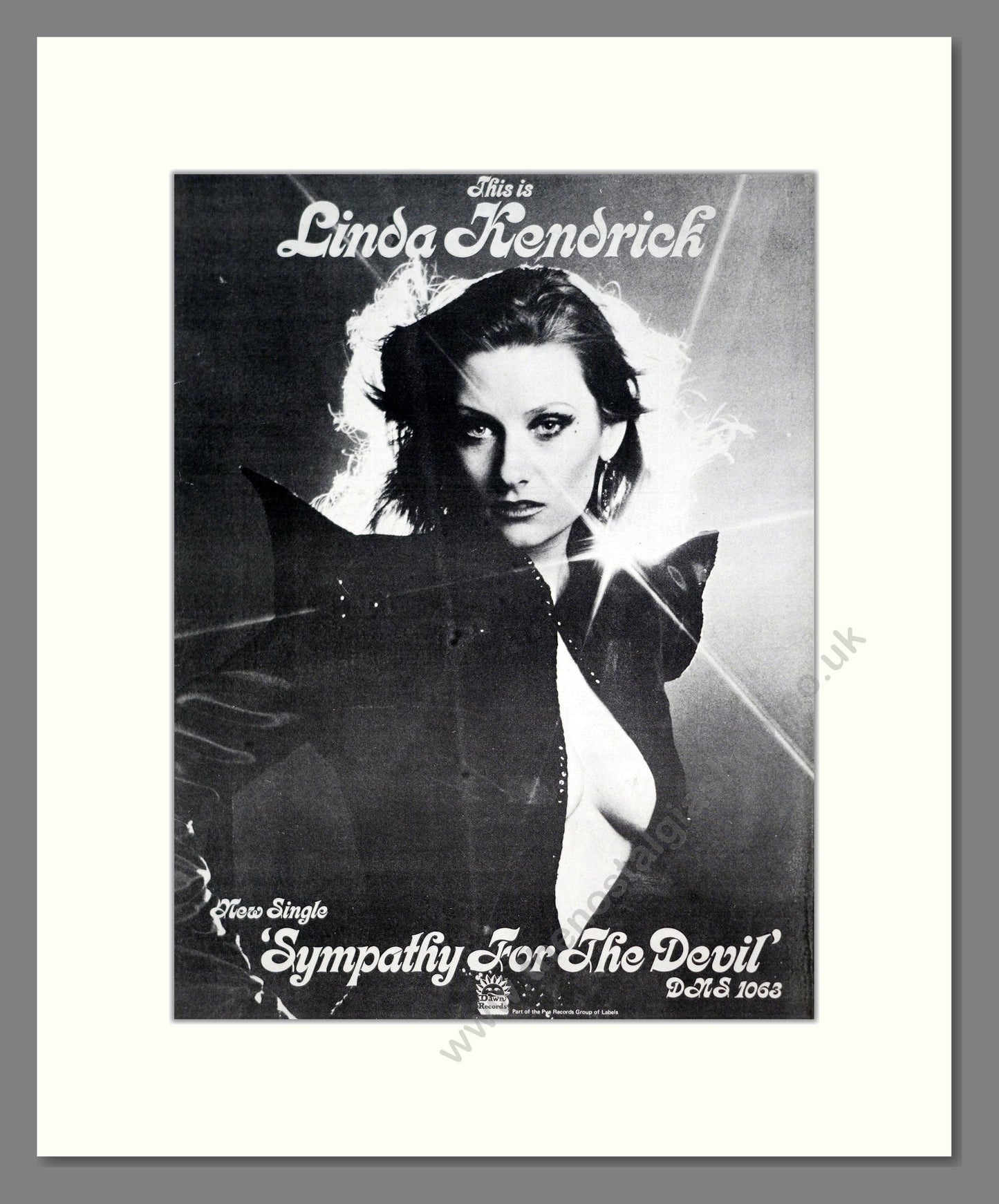 Linda Kendrick - Sympathy For The Devil. Vintage Advert 1974 (ref AD20233)