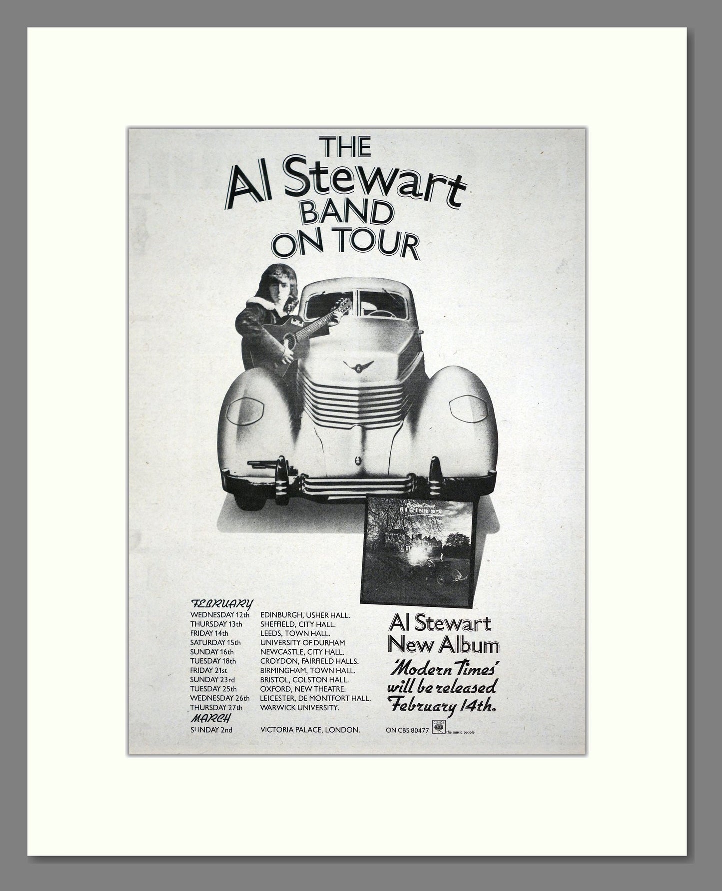 Al Stewart - UK Tour. Vintage Advert 1975 (ref AD20261)