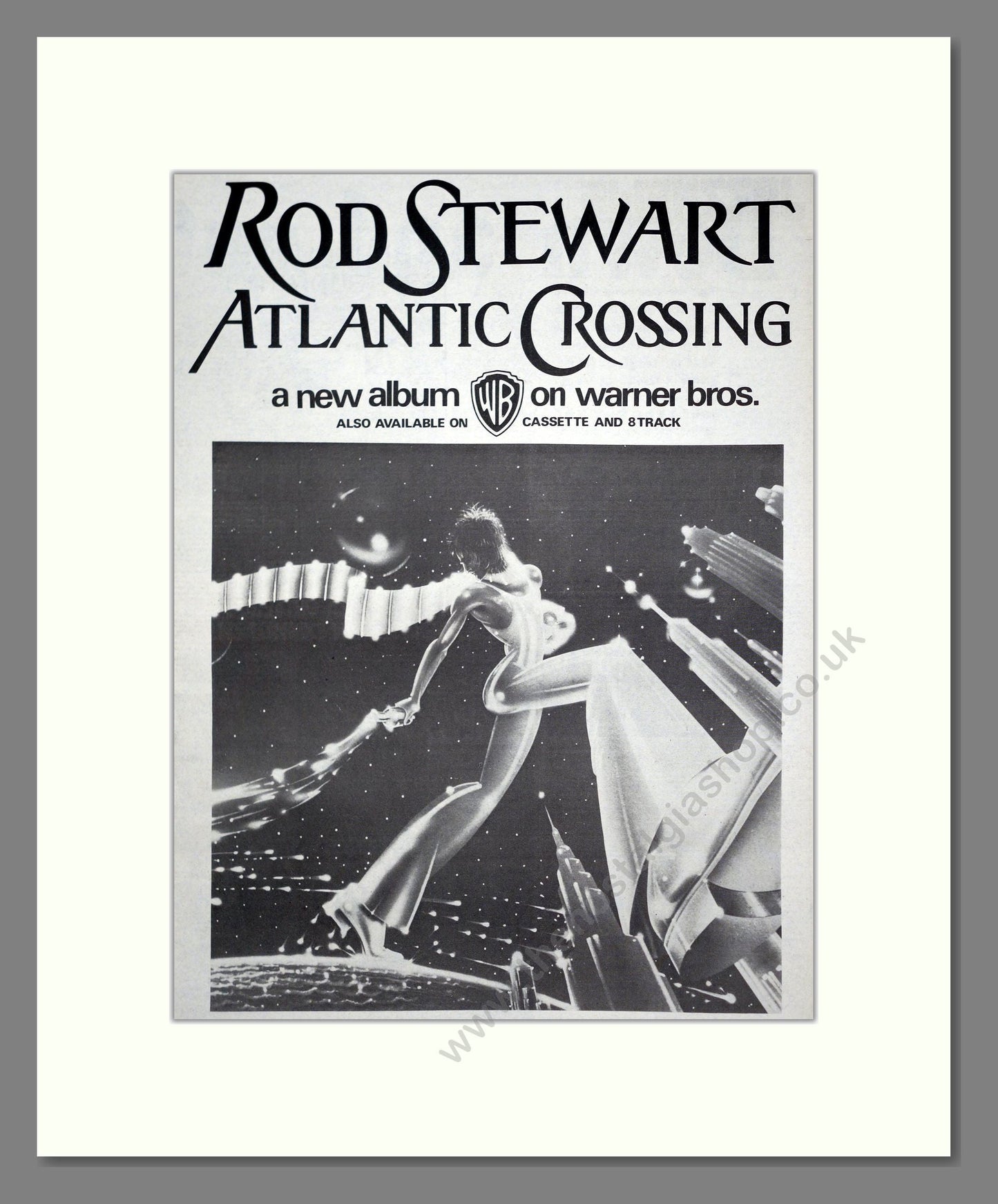 Rod Stewart - Atlantic Crossing. Vintage Advert 1975 (ref AD20276)