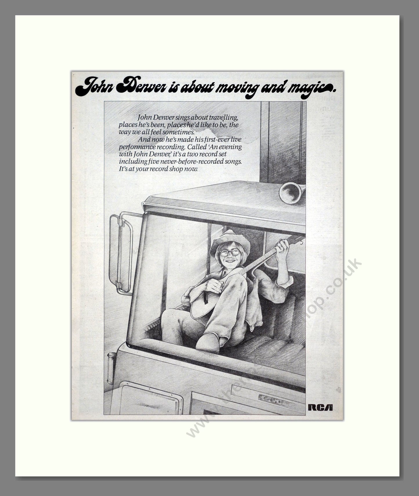 John Denver - An Evening With John Denver. Vintage Advert 1975 (ref AD20283)
