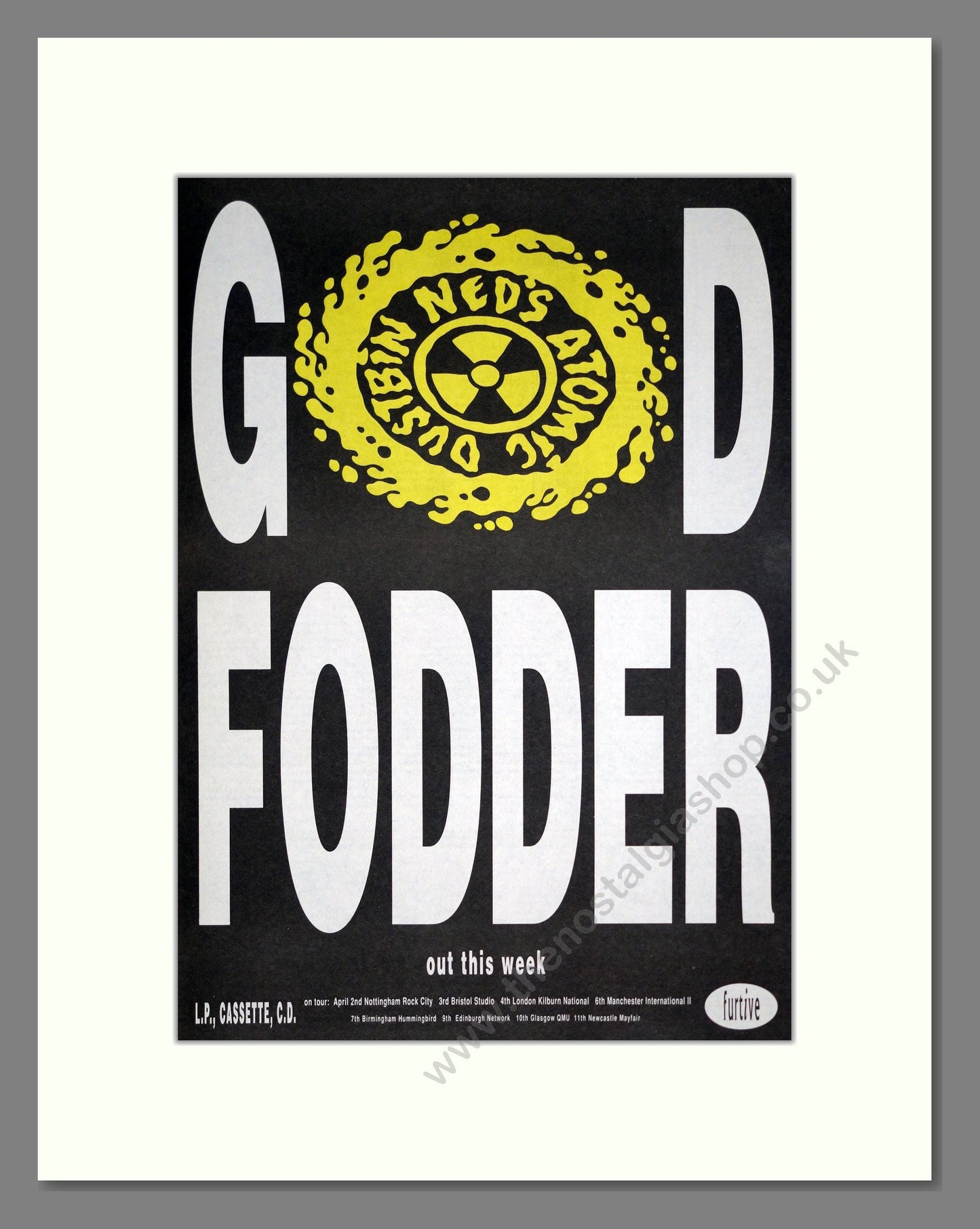 Ned's Atomic Dustbin - God Fodder. Vintage Advert 1991 (ref AD20351)