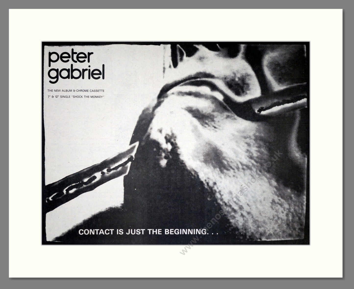 Peter Gabriel - Contact Is Just The Beginning. Vintage Advert 1982 (ref AD20379)