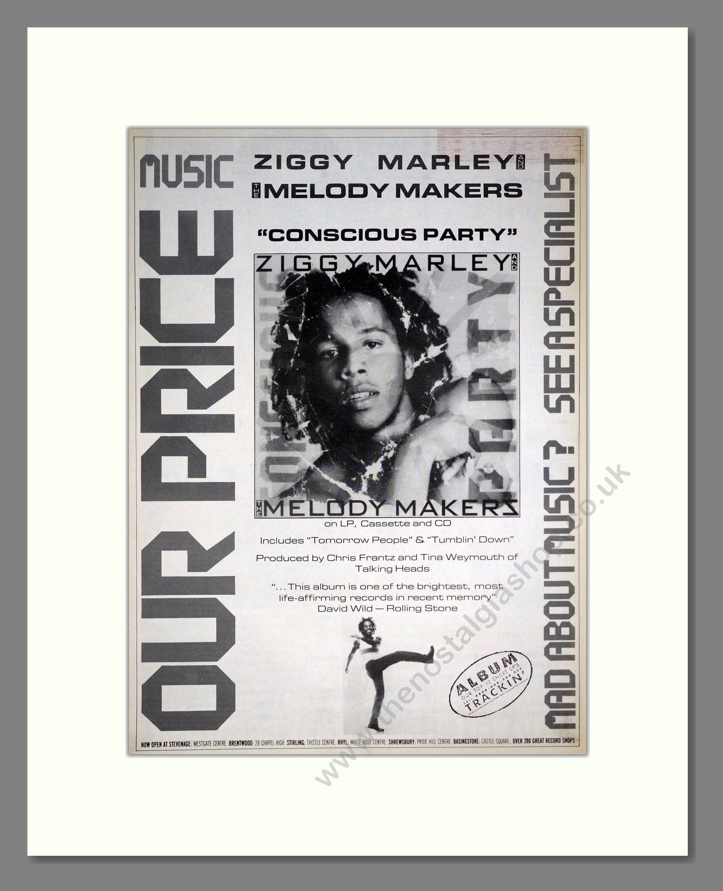 Ziggy Marley - Melody Makers. Vintage Advert 1988 (ref AD20380)