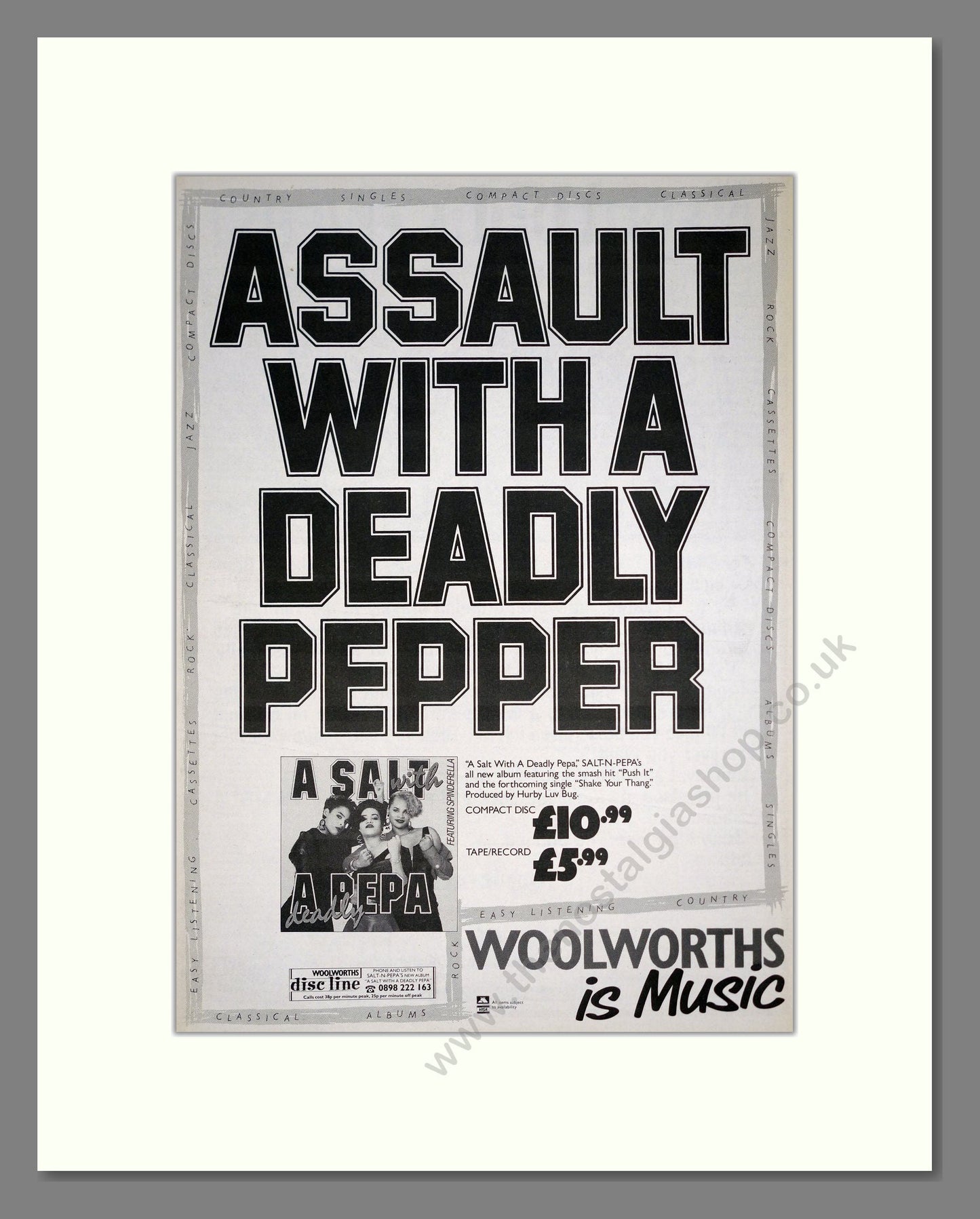 Salt-n-Pepa - A Salt With A Deadly Pepa. Vintage Advert 1988 (ref AD20381)